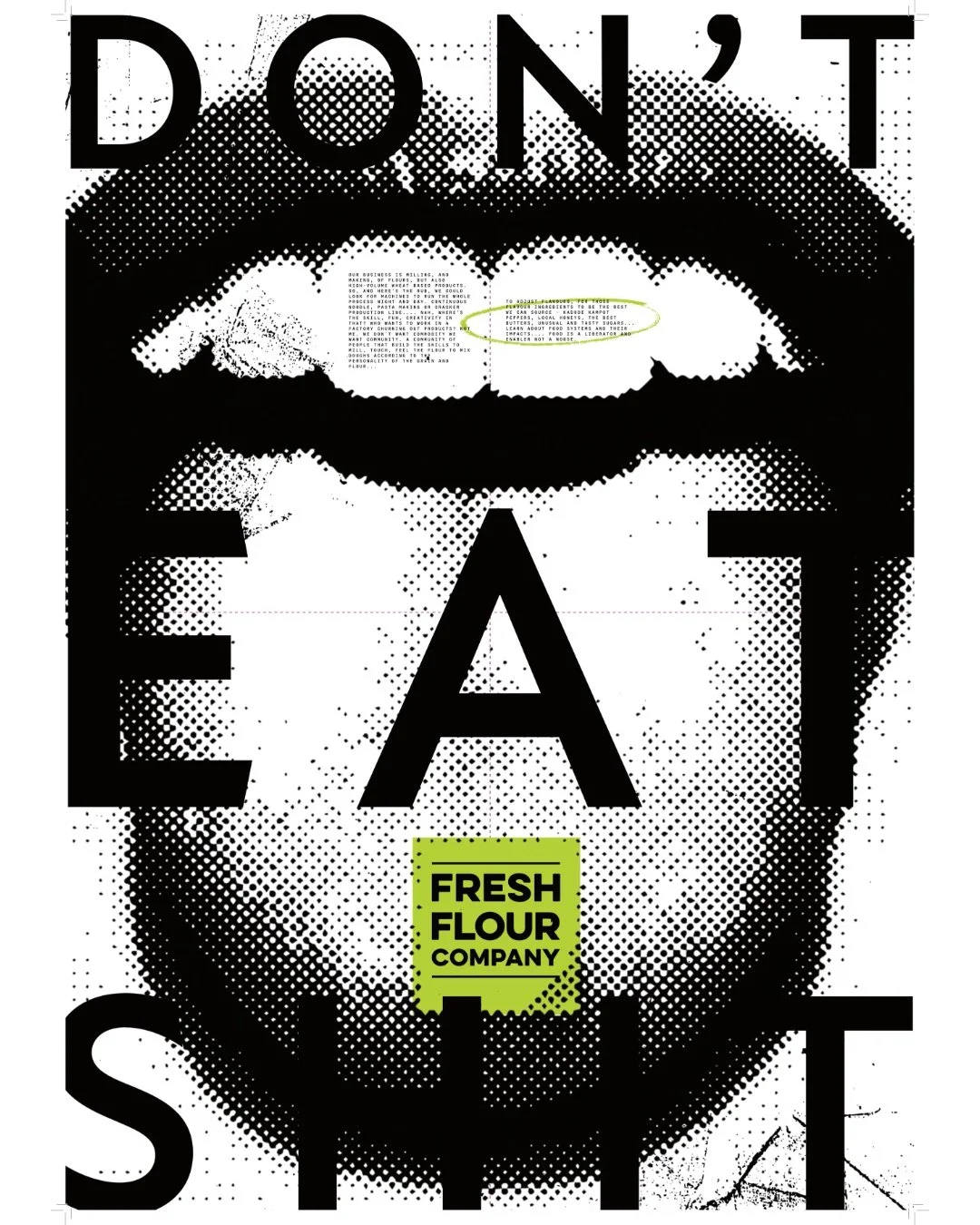 What it says....... A radical act! Food is politics, food industry is the biggest in the world, Wheat is the most grown and profitable food in the world.... Tell that to UK farmers!!