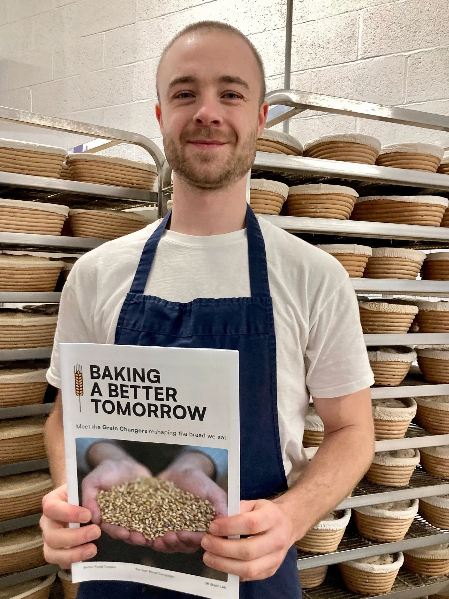 Check out these powerful bakers!

They are each holding a great magazine produced by @realbreadcampaign @uk_grain_lab and @betterfoodtraders to celebrate Real Bread Week!
Pick up a copy in the bakery.

Thank you to Benji, Gary and Jamie from @hylsten