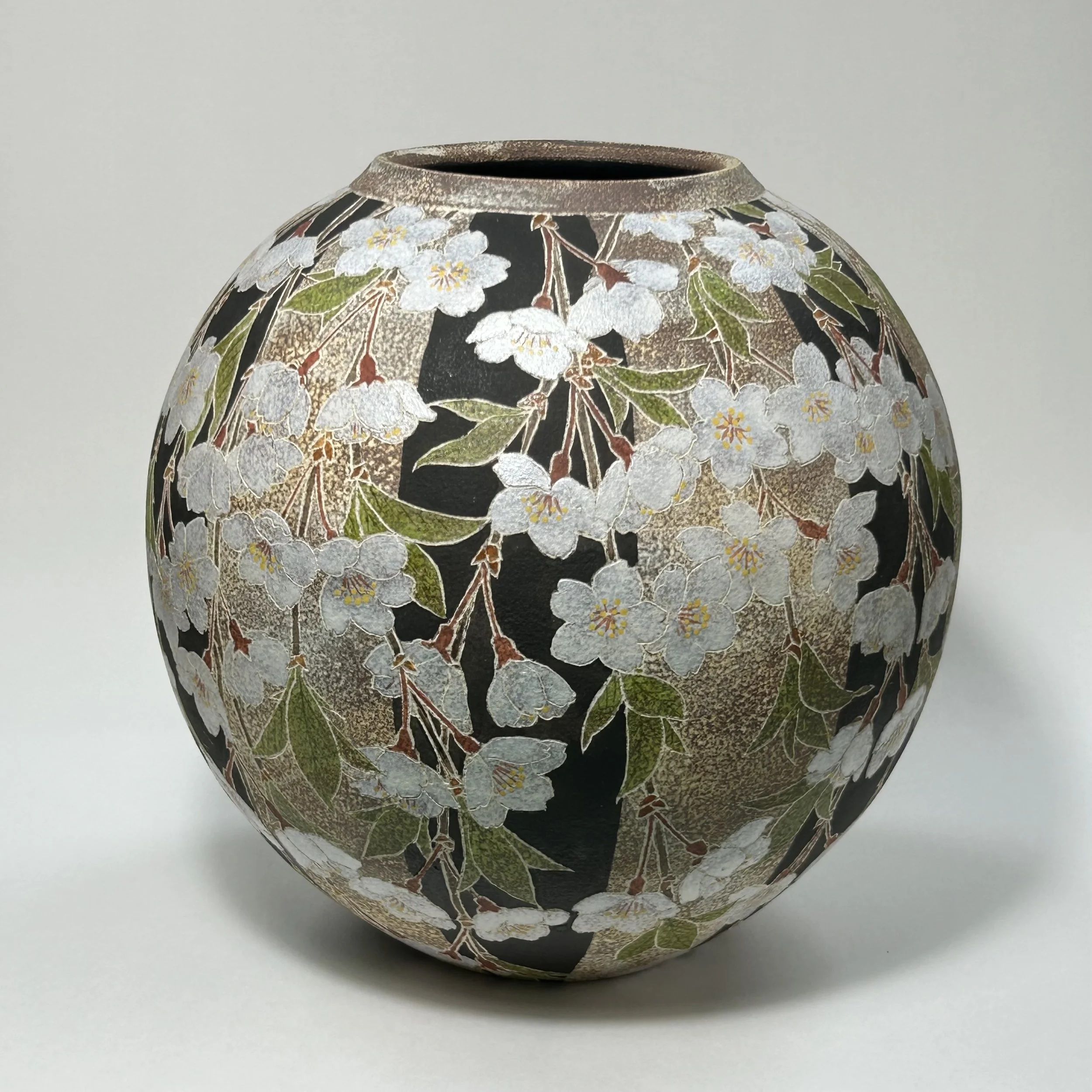 Saijiki Series: Weeping Cherry Blossom Vase
