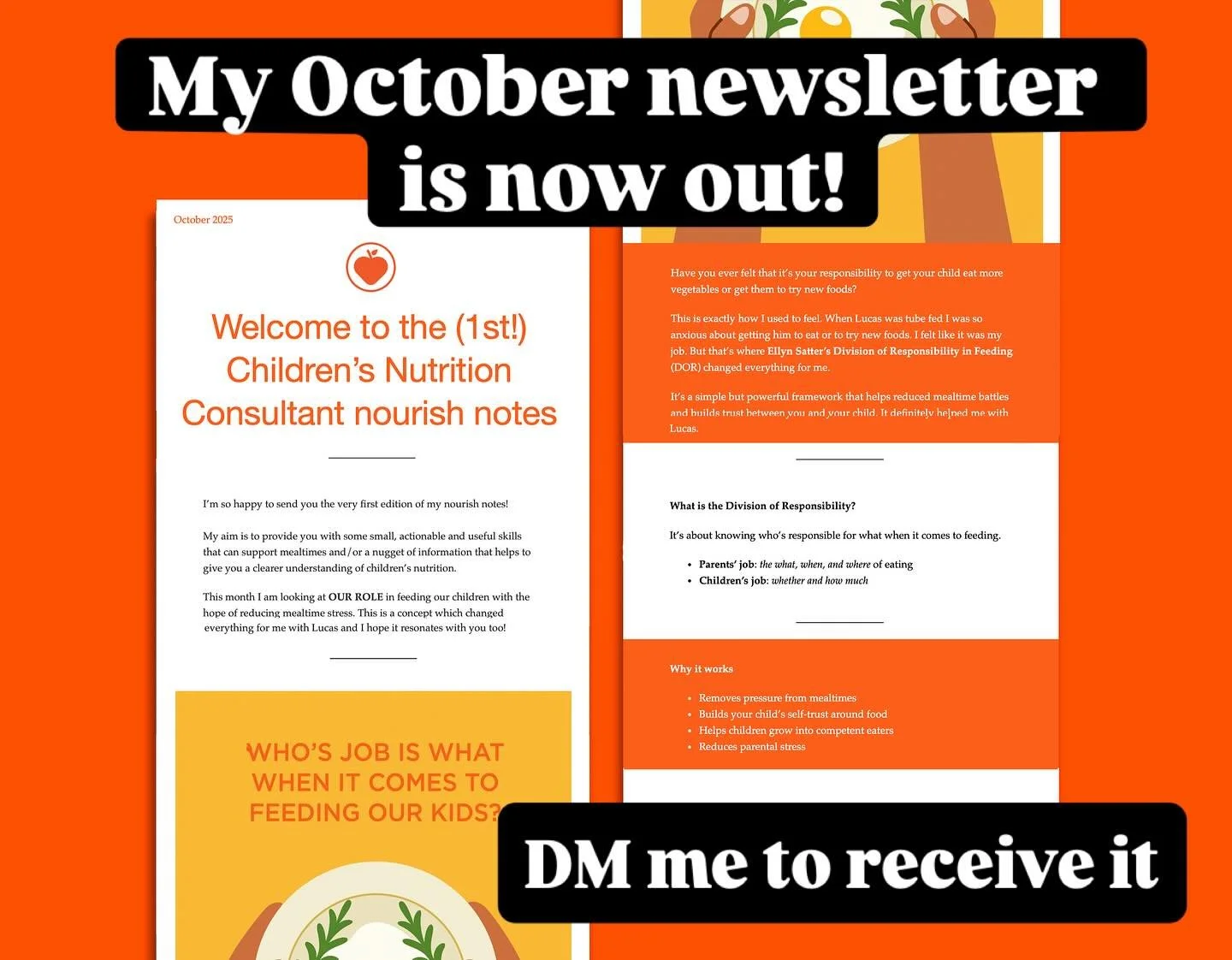 Exciting news, my October newsletter is out! My aim is to provide useful information around children&rsquo;s nutrition and mealtimes! 

Let me know if you would like to be added to my list to receive it!