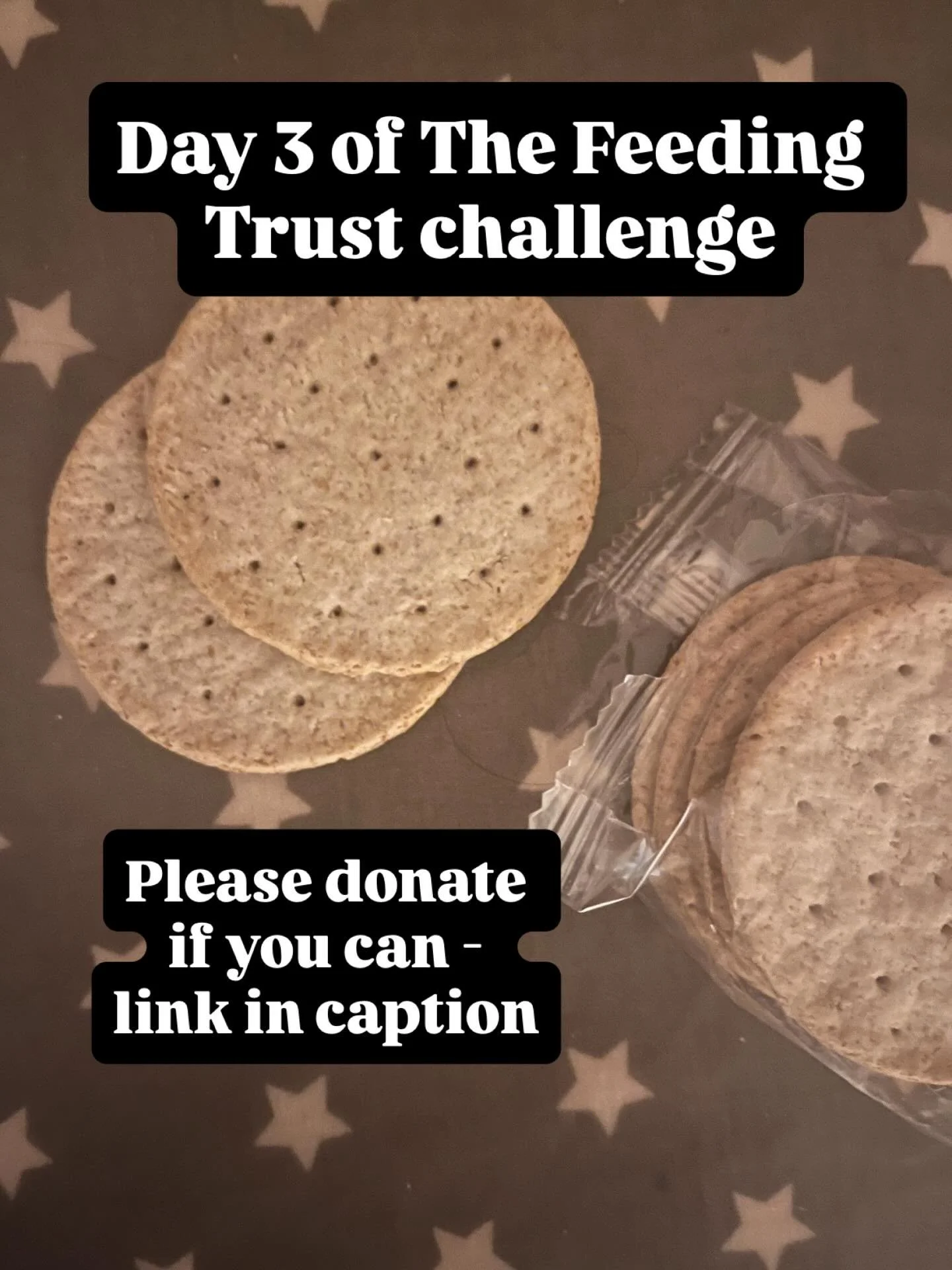 Day 3 - eat the same type of food for the day! Ok so this was a hard one, we are talking crackers, nuts, crisps and toast! 

It reminded me how much we take for granted, choice, variety, nourishment, ease. For children with PFD some textures can be p