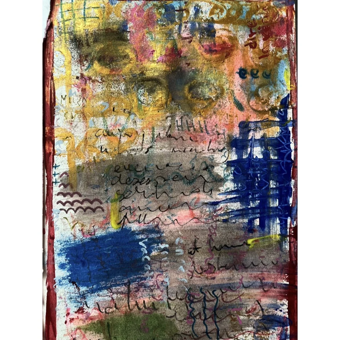 essais acrylic and pastel on paper A4
