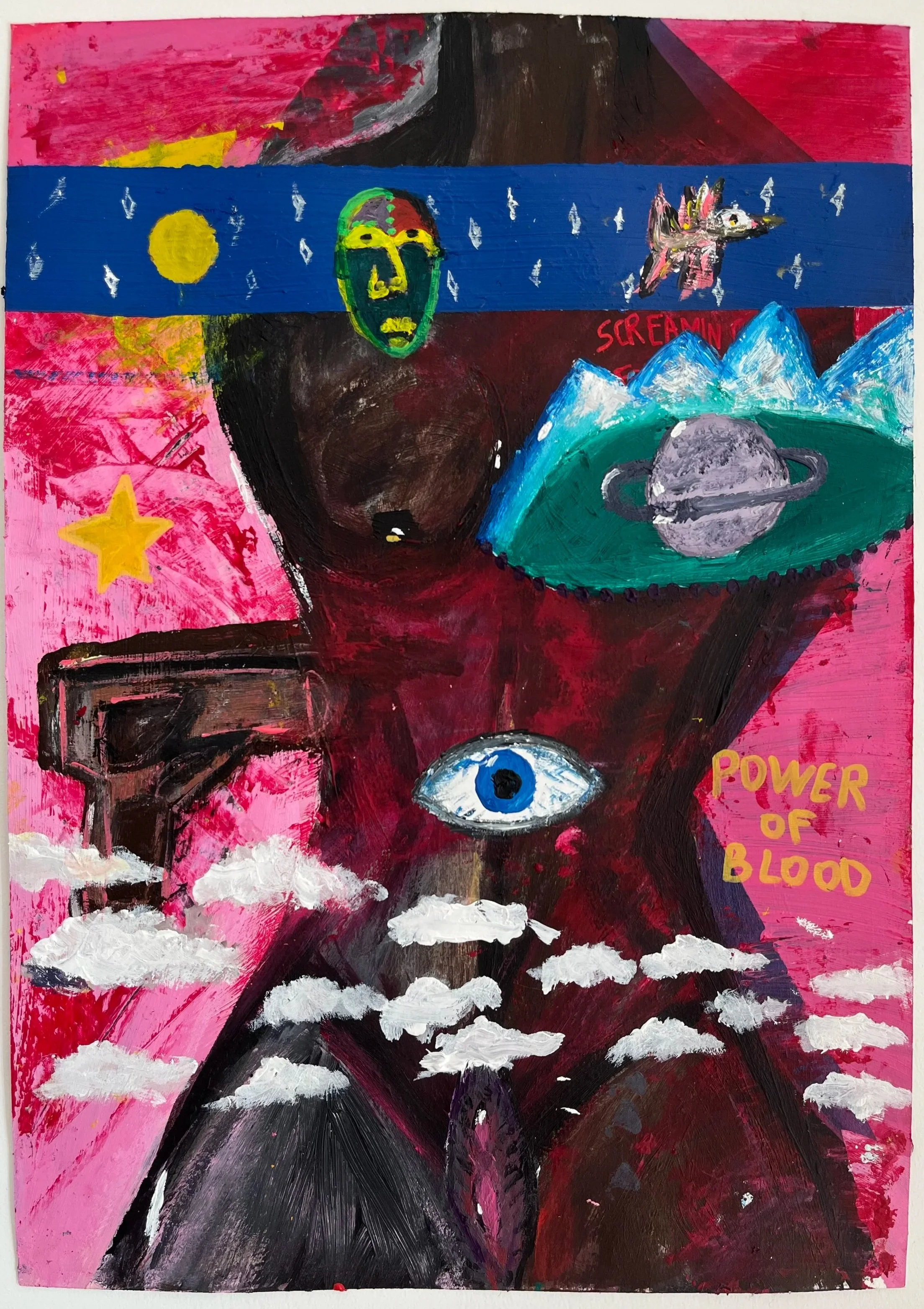 power, mixed media