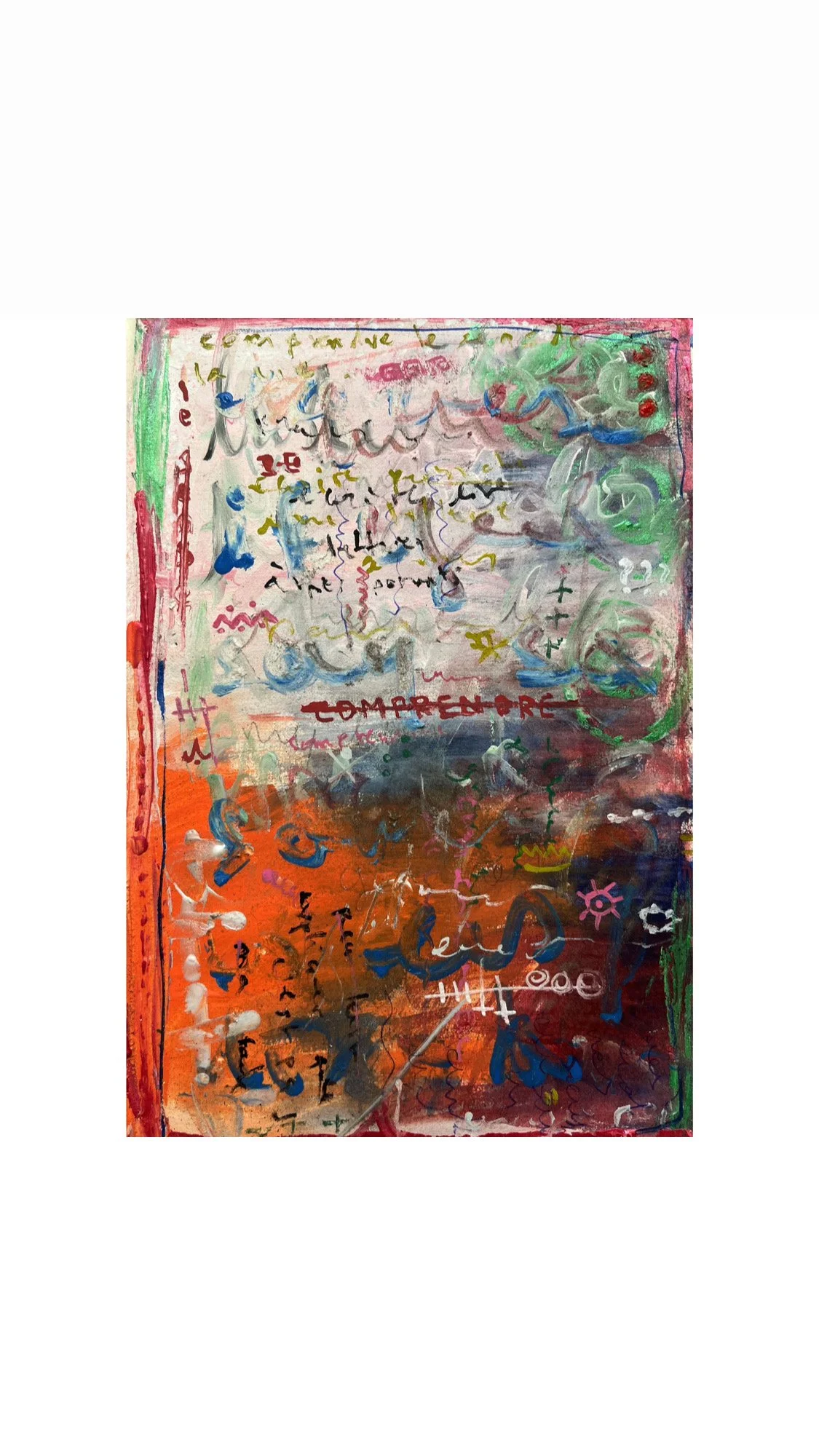 lettre à mes parents, acrylic and pen on paperA4