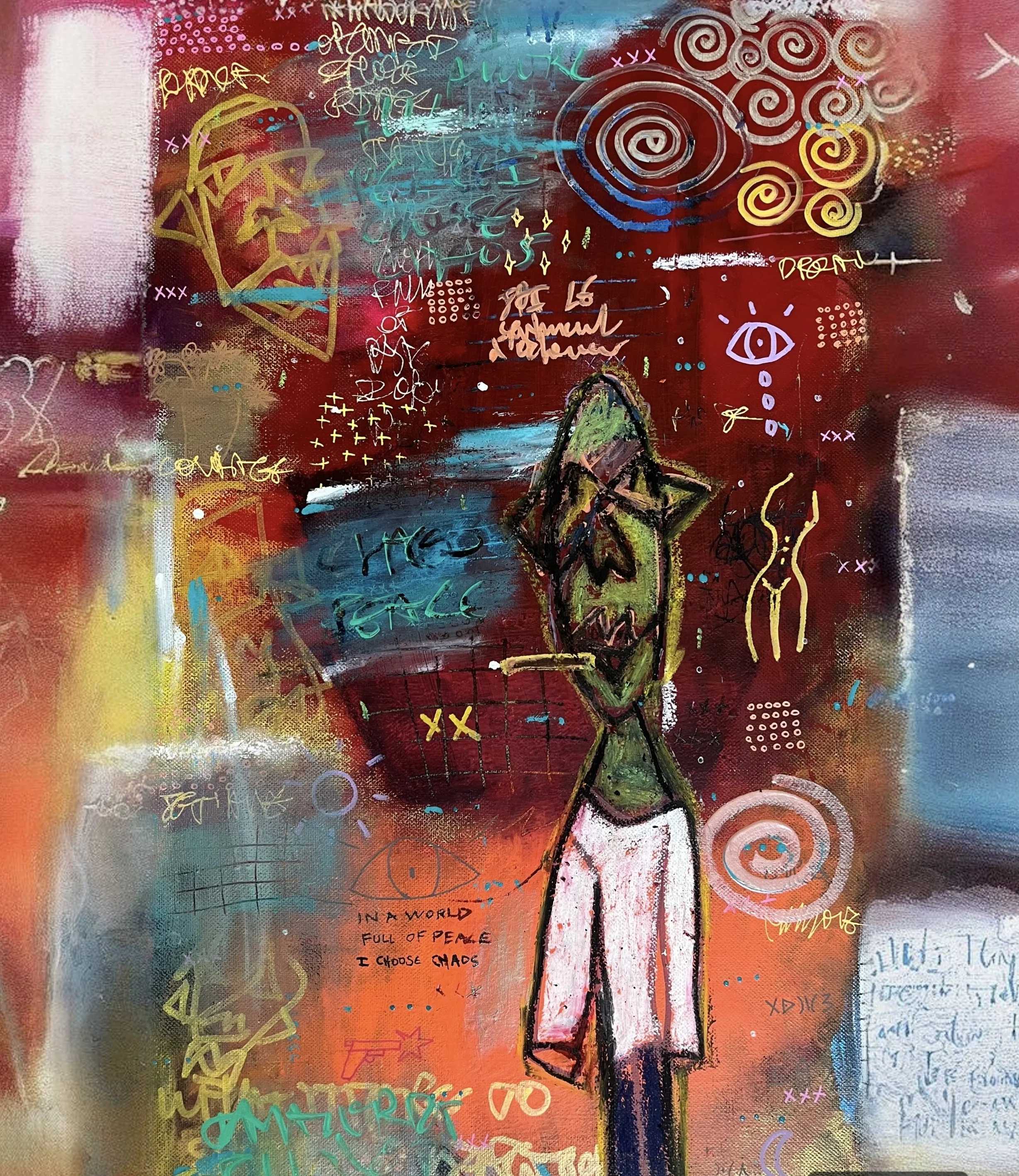 spirale, acrylic and pastel on canvas, 40x50cm