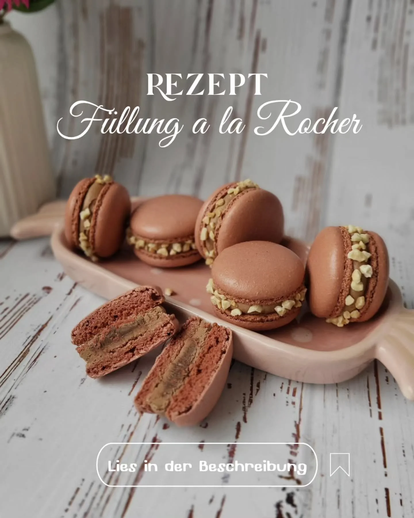 ✨️ Macaron's a la Rocher 😋

Rezept f&uuml;r die F&uuml;llung
reicht f&uuml;r ca. 20- 25 Macaron's 

130g Nougat-Schokolade 
z.B. Schogetten
40g Vollmilchschokolade 
55g Sahne

1-2 El Nutella 

optional gehackte Haseln&uuml;sse 

Du brauchst noch...

