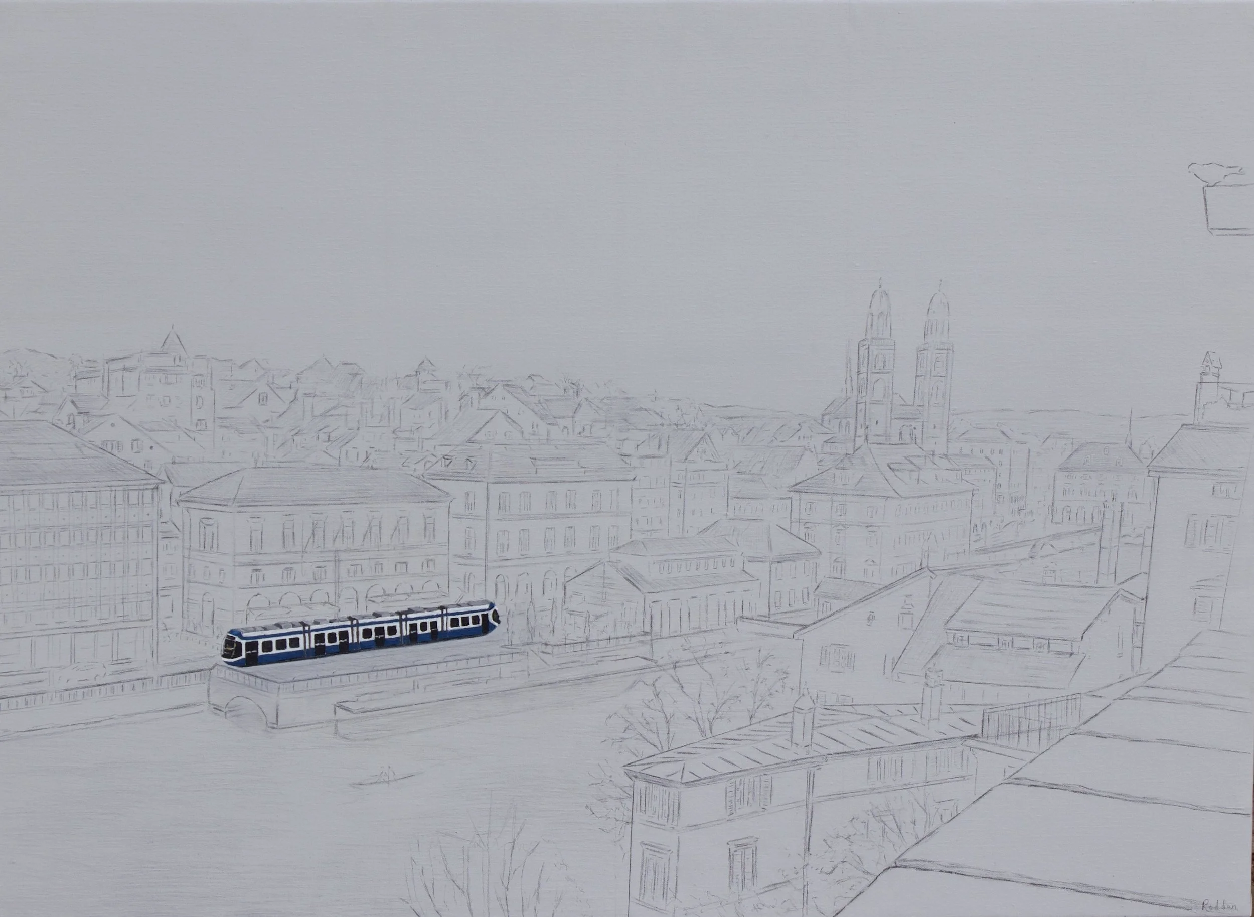 Tram by the River, Zurich, 2022