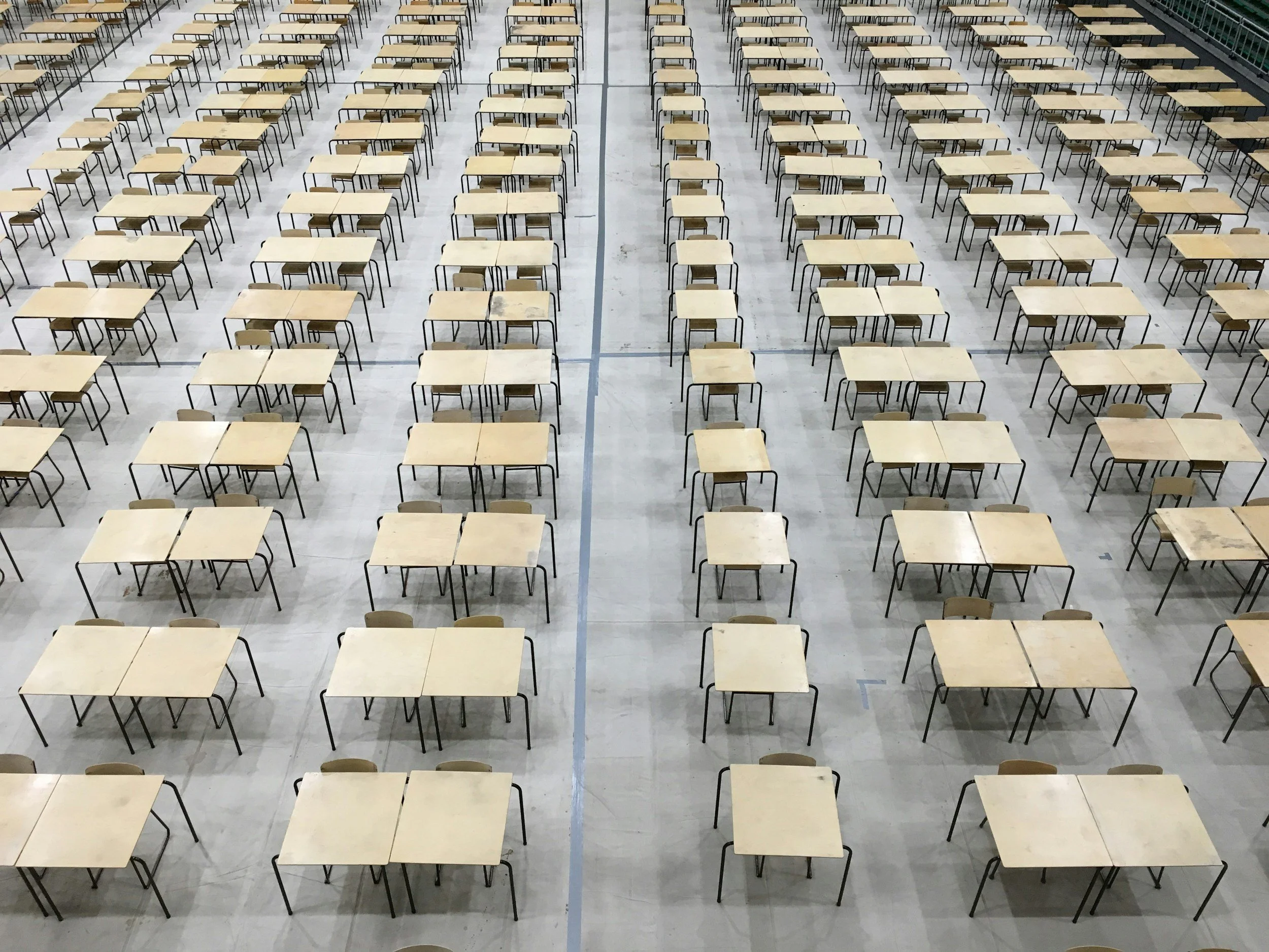Exam hall stock image