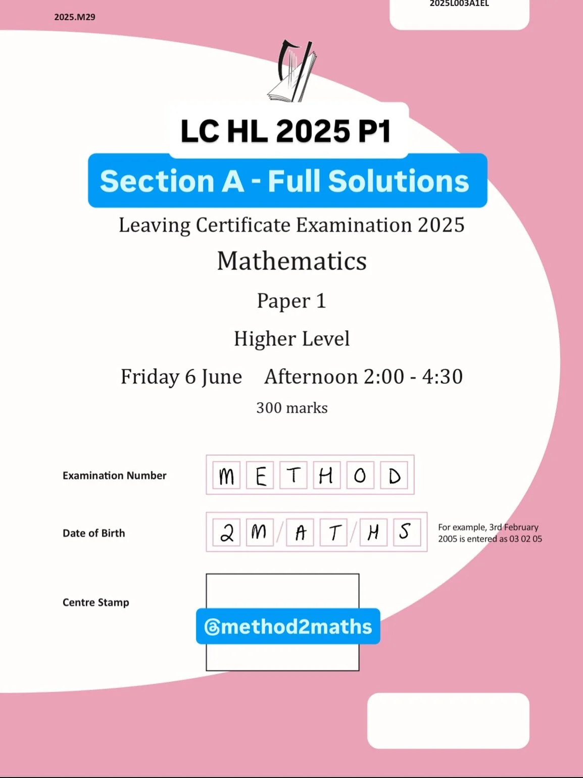 Complete solutions for section A of 2025 LC HL P1, SB coming soon! 

-
-

#leavingcert #juniorcycle #examprep #LeavingCertMaths #exampaper