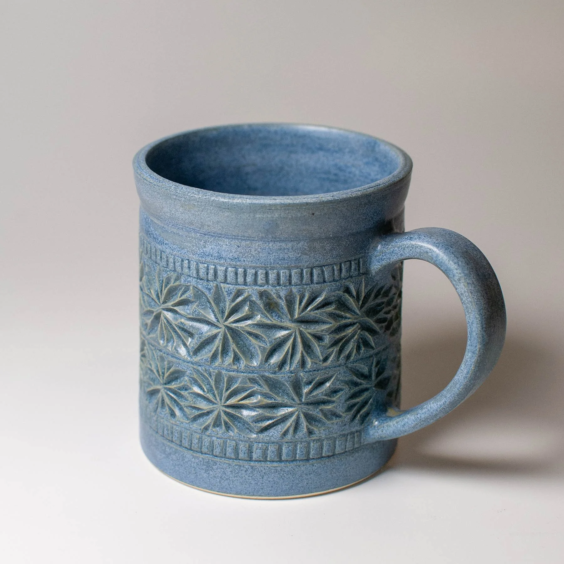 Blue Carved Mug