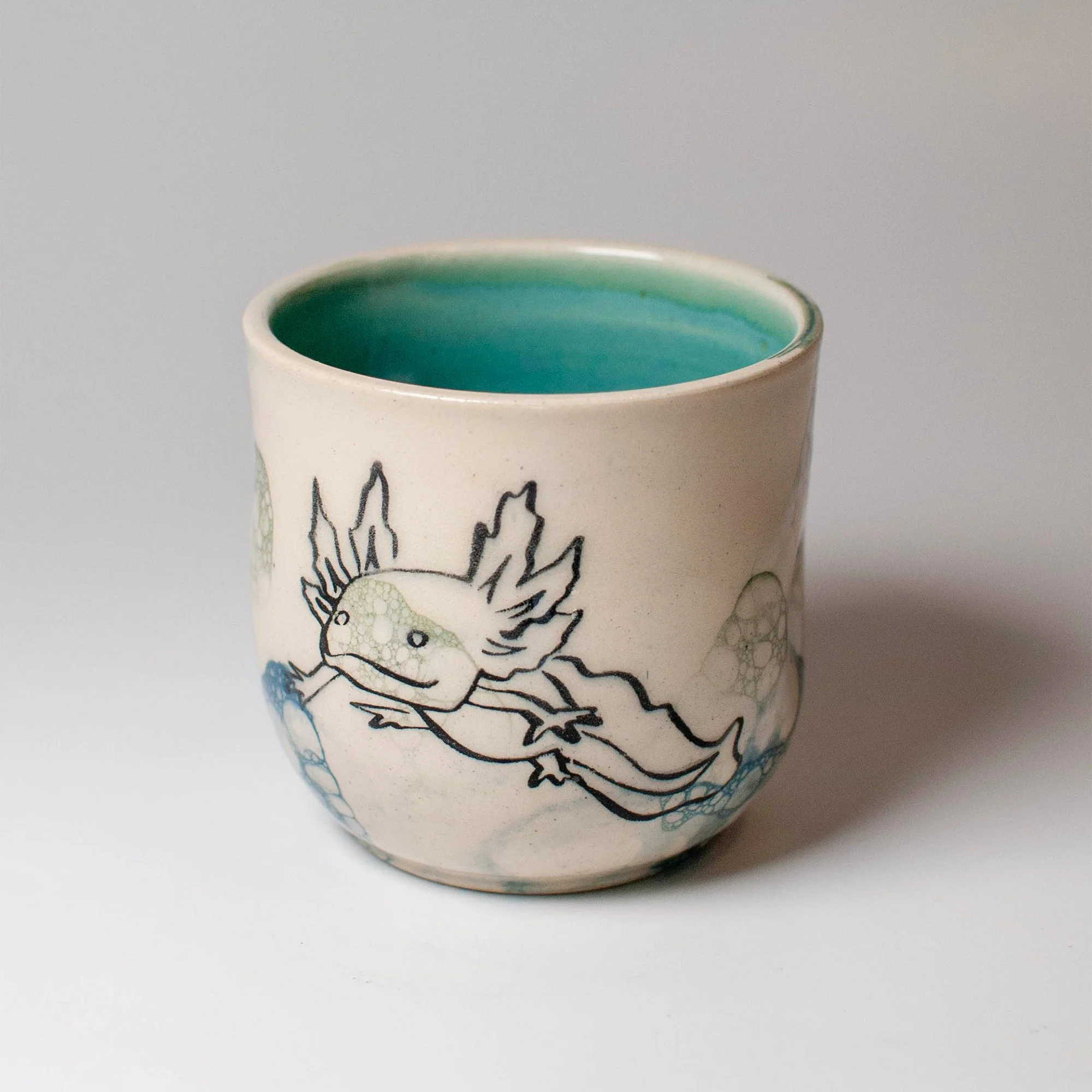 Turquoise Axolotl Thumb Cup