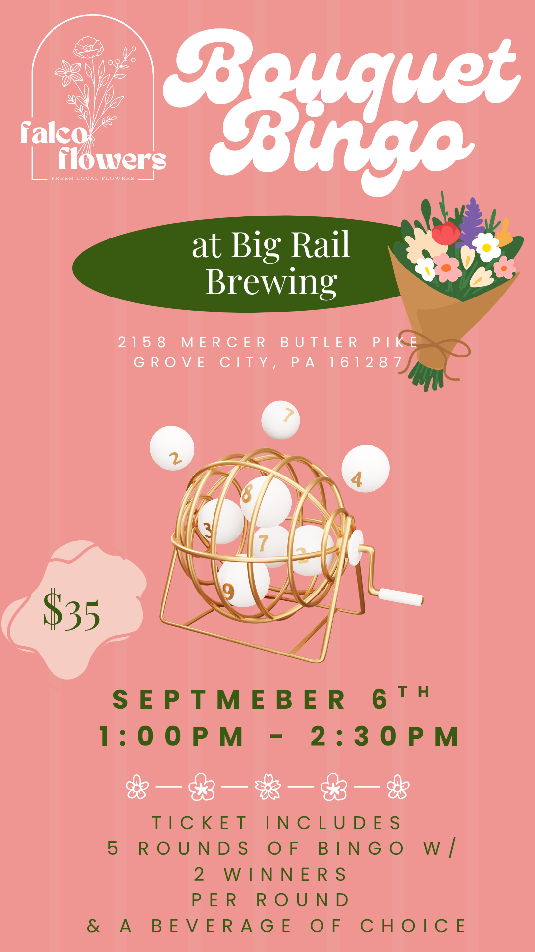 Bouquet Bingo at Big Rail Brewing