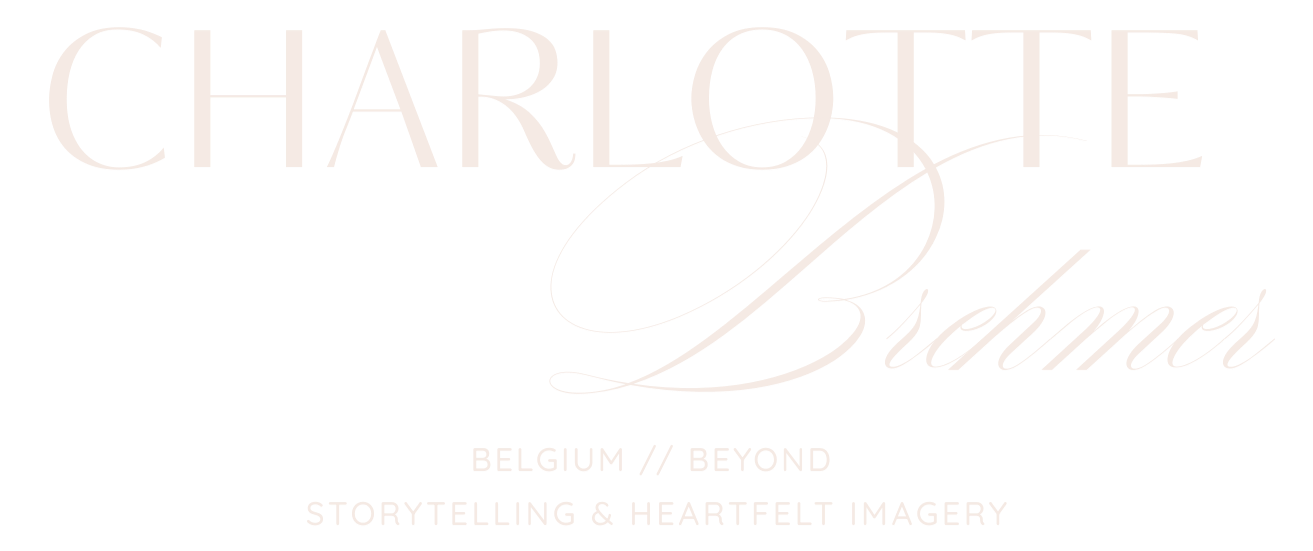 Text logo for Charlotte Biehmer, showcasing Belgium and beyond storytelling and heartfelt imagery.