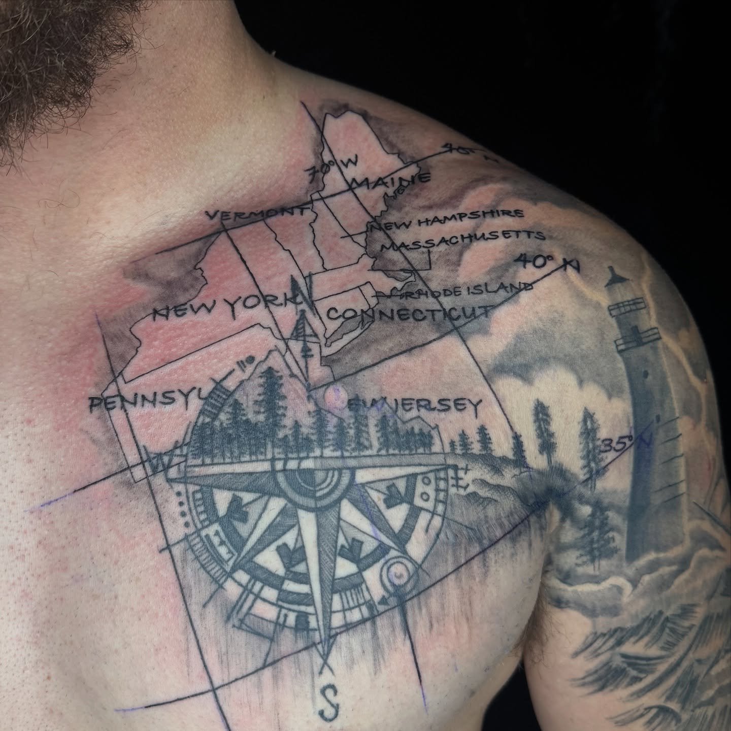 added this map of the NE States as background and it made it feel so much more complete and full! Something simple but looks dope! 

Thanks for looking 🫶
Booking for June
Likes and Shares are appreciated 🖤

#ink #tattoos #femaletattooartist #colora