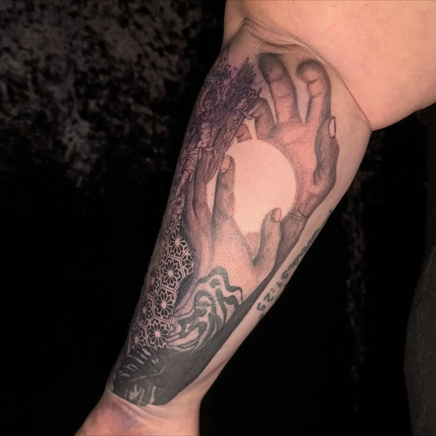 added more to this half sleeve we&rsquo;re working on! @___mmaccc wanted to capture her more stoic and logical side by mixing ideas of philosophers, authors and the general theme of asking the right questions in the world! I love what we are getting 