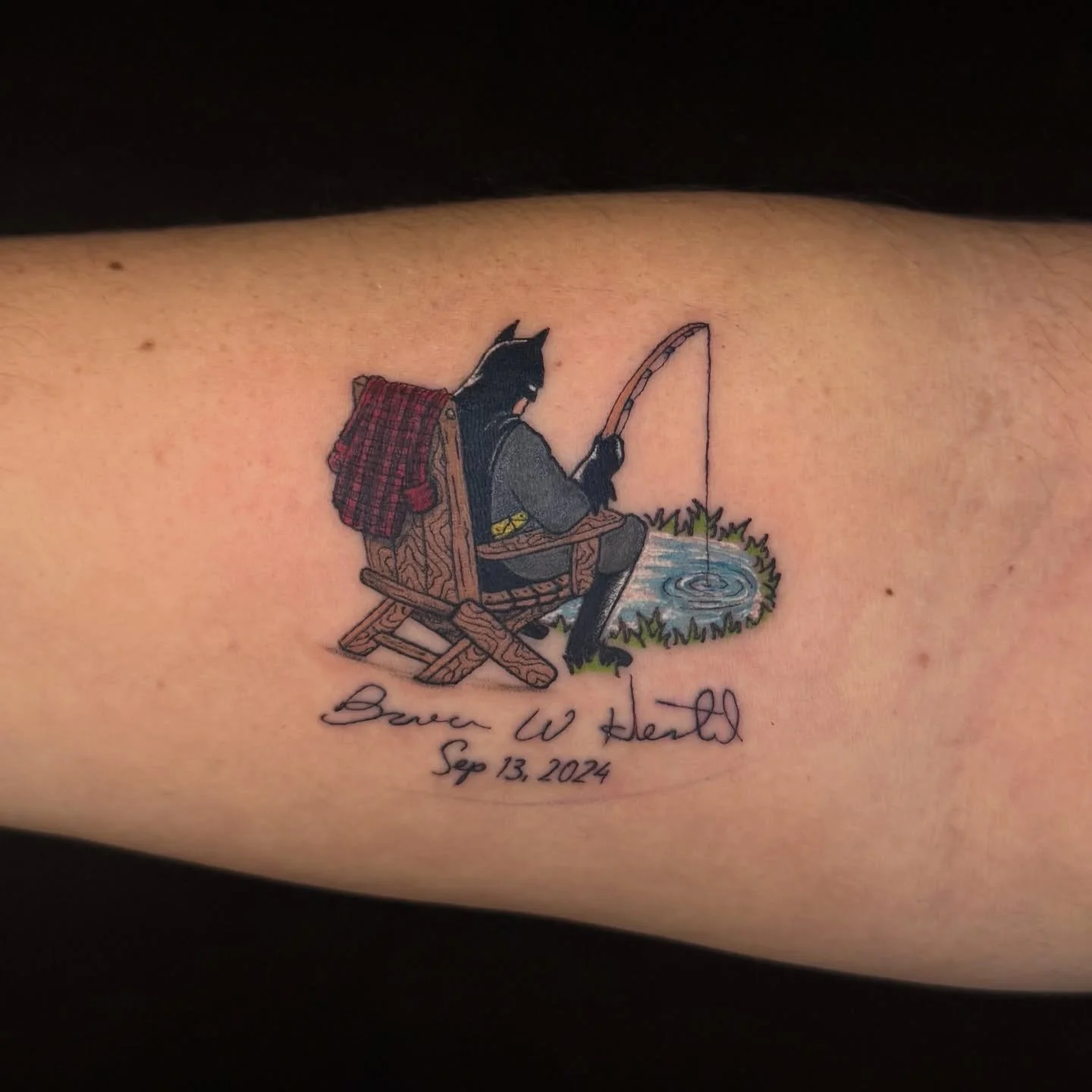 here&rsquo;s a nice little twist on a memorial tattoo. We took all the things her dad loved and made them into a little scene. I really loved the idea of this and it was a great way to allow her to always carry him with her but also have a fun way to