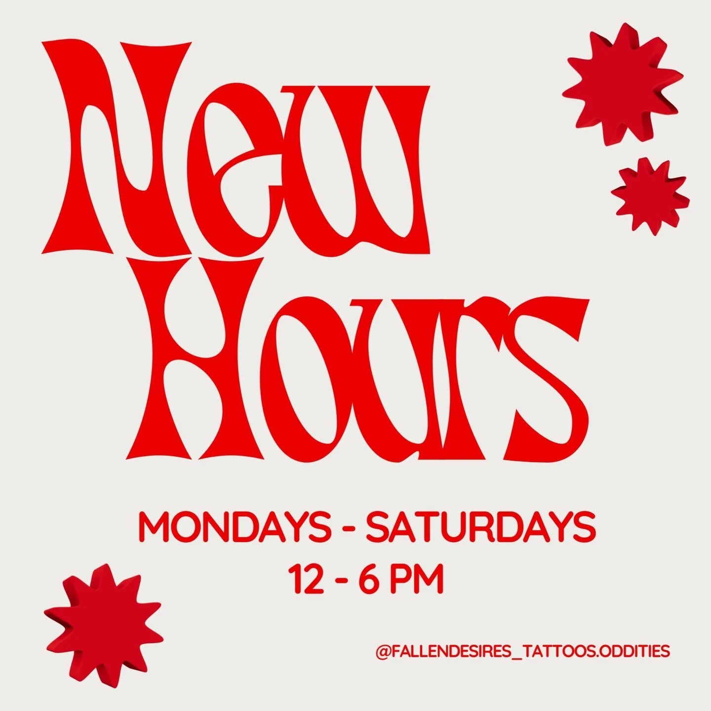 The wait is over!!! We are officially back up &amp; running at the new location!! 1242 N Cleveland Ave, still in Loveland!

We&rsquo;re back to our Spring - Fall hours: 
🌟 Mondays - Saturdays 
🌟 12 - 6pm

If you&rsquo;ve yet to come see the new pla