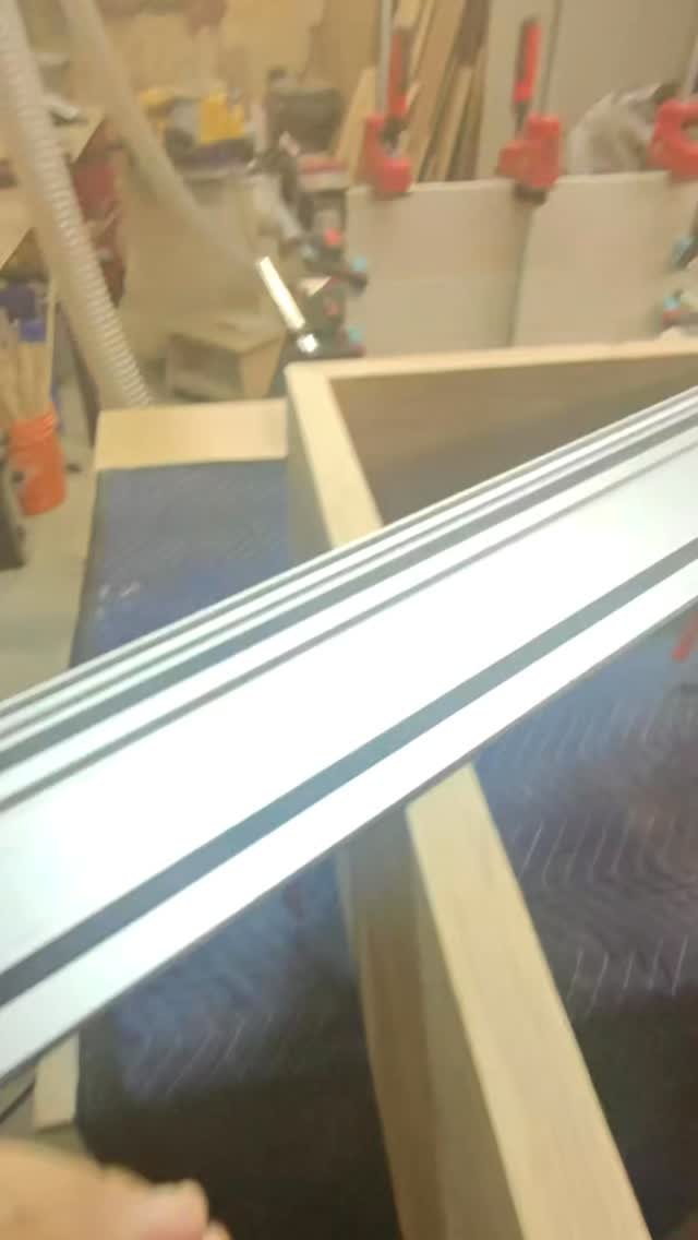 Using the track saw to cut table legs #woodworking