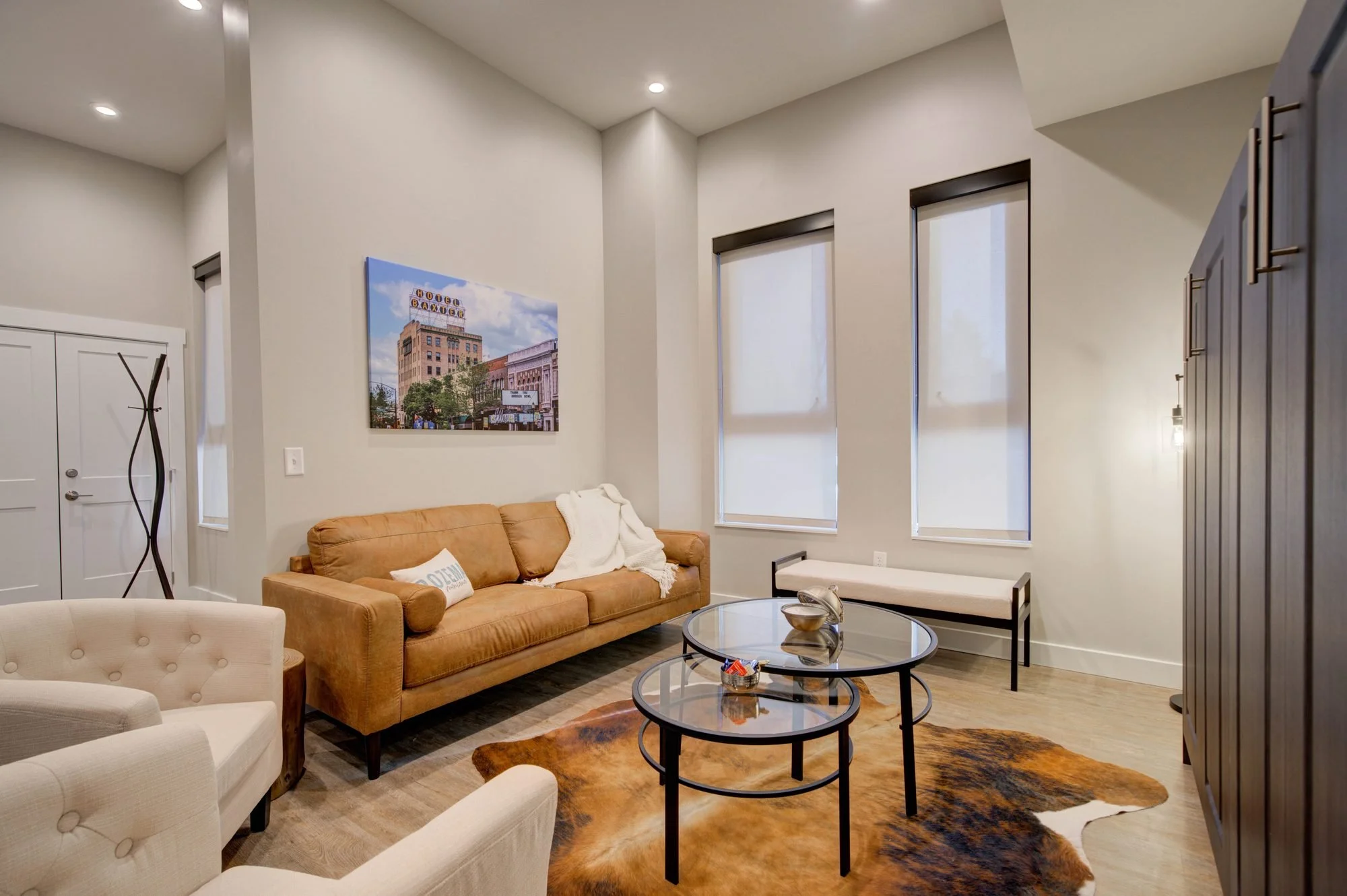 Living room of a BozemanBnB managed rental in downtown Bozeman, Montana