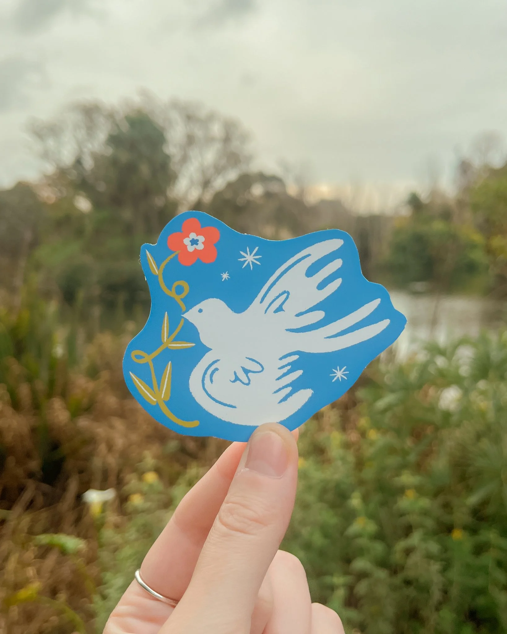 Blue dove sticker