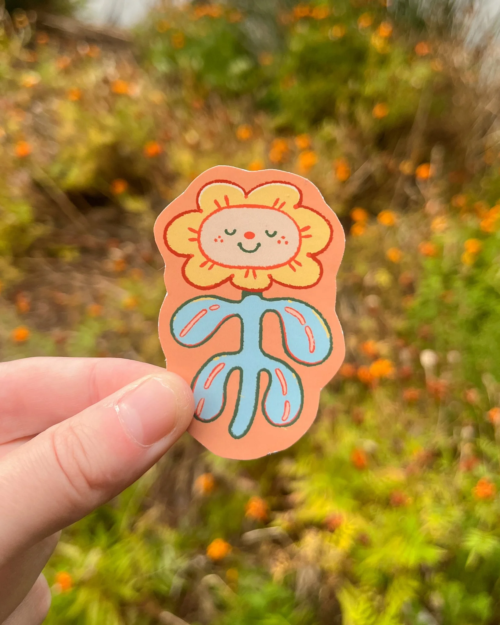 Happy flower sticker