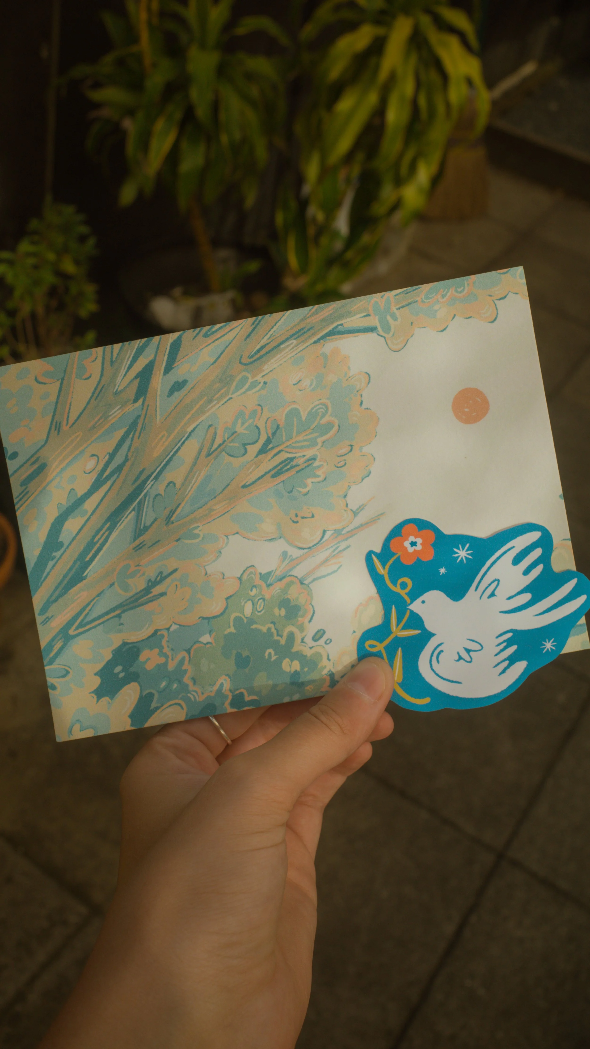 Monthly sticker + postcard