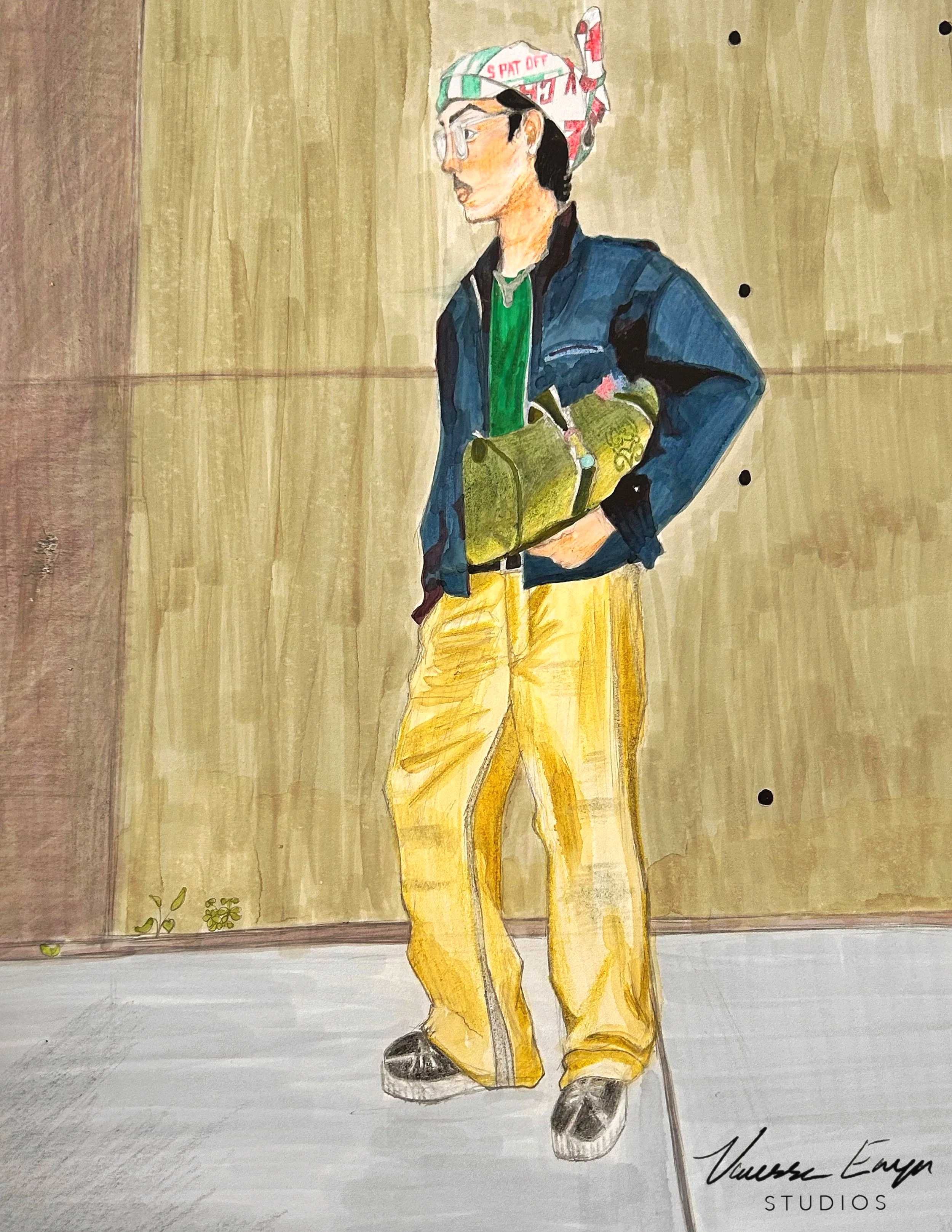 "Colin" portrait illustration on paper