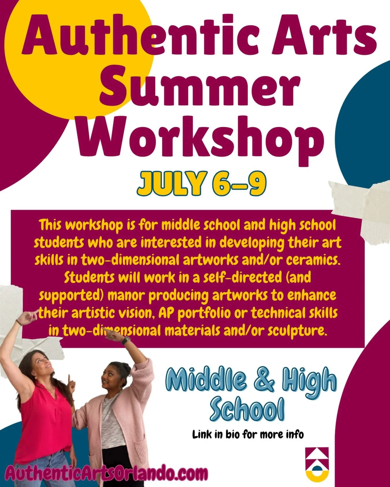 Come join us at our middle &amp; high school artist-driven workshop 🎨
See you there!
-
-
-
🔗Link in bio for more information 
#artist #fun #learning #orlando #artworkshop