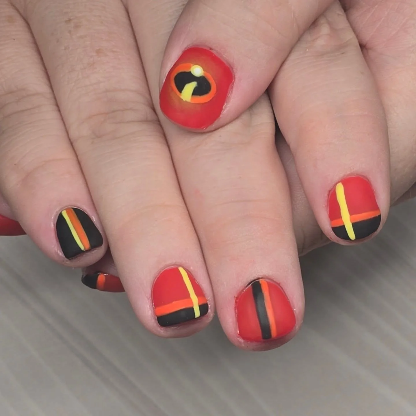 My husband and I just got back from our anniversary trip. These are the nails I gave him for our anniversary. They are adorable. I call him Mr. Incredible and he calls me Mrs. Incredible. I felt it was only fitting.
#nail #nails #nailsnailsnails #n