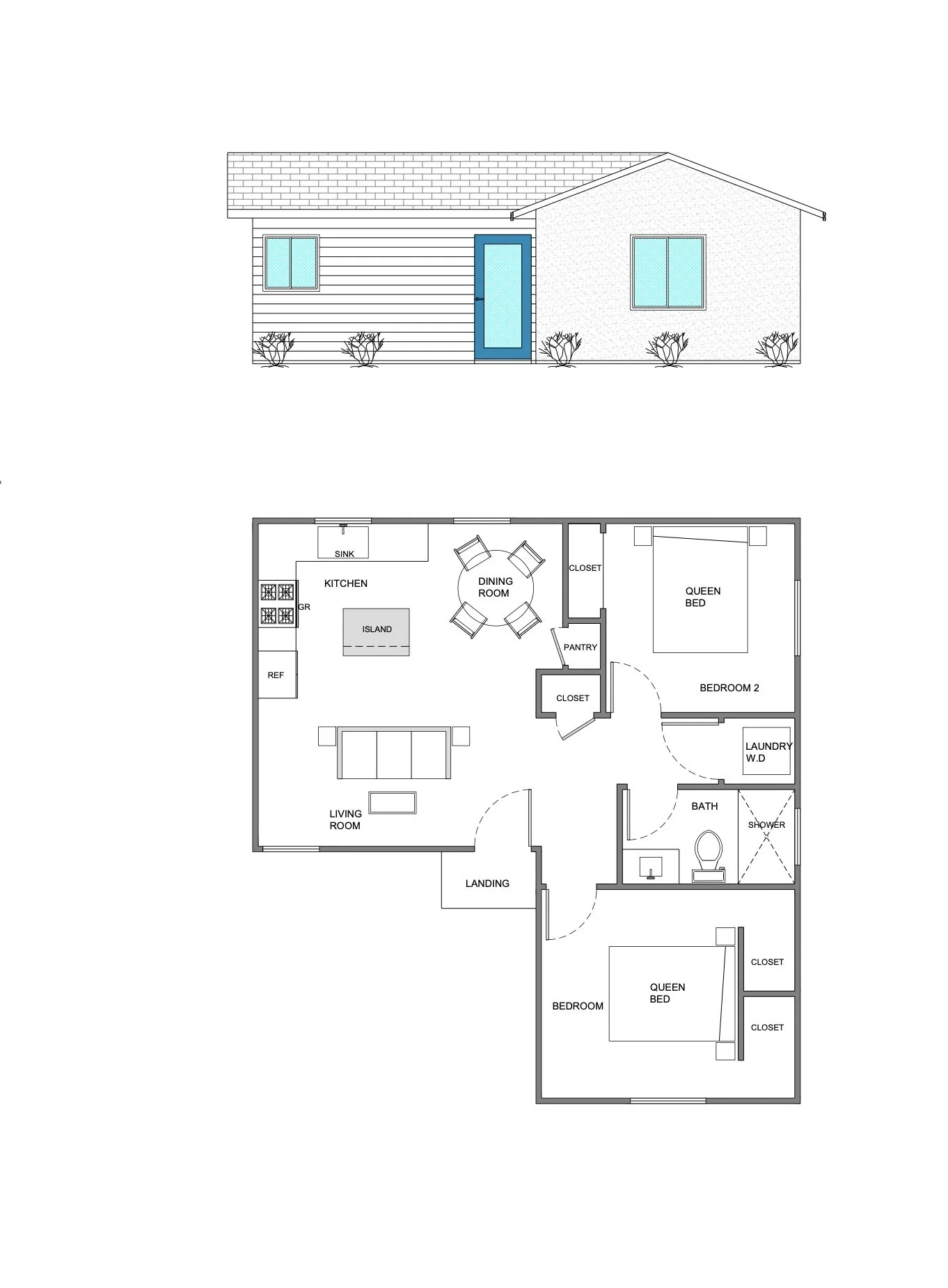 2 bedroom ADU 699 ft