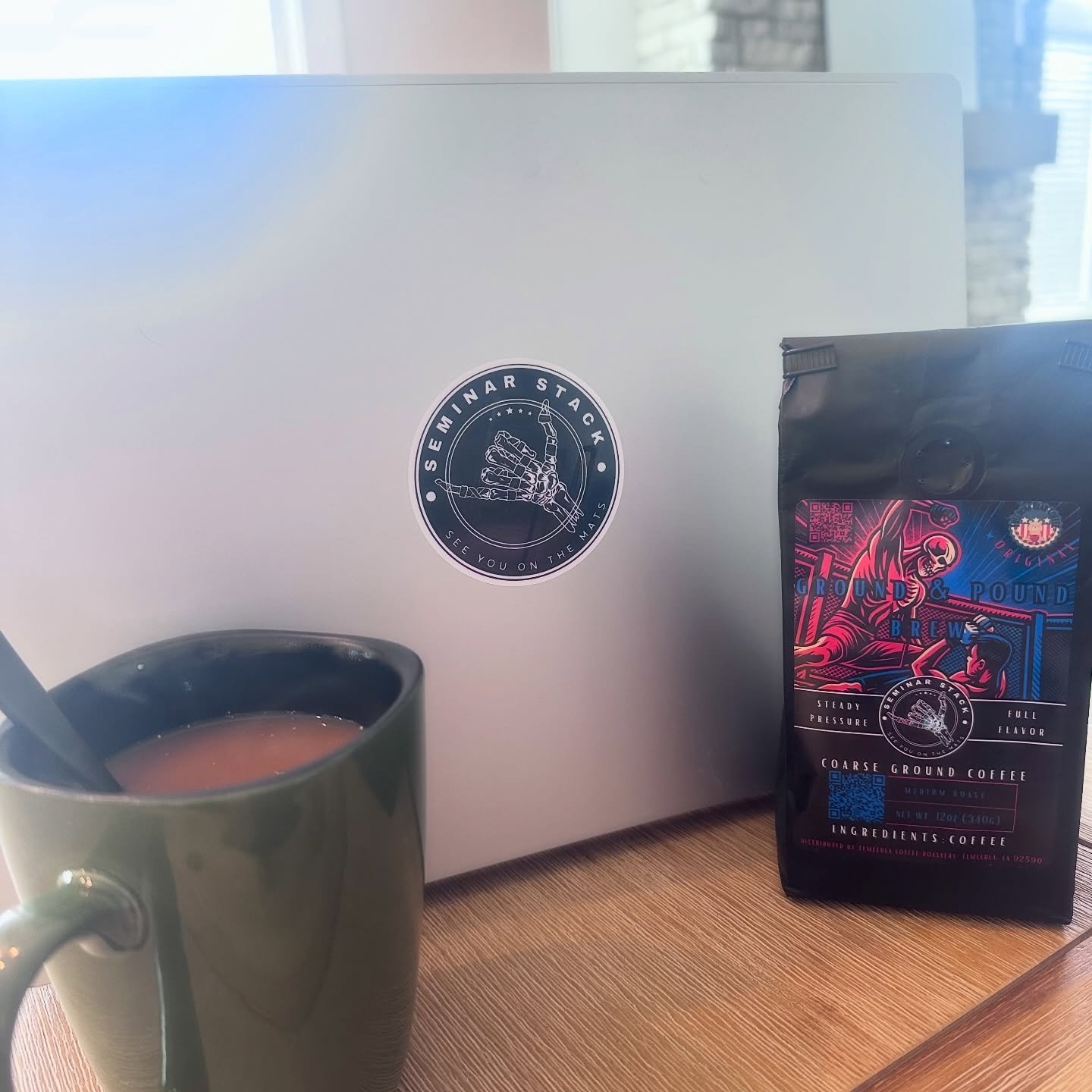 @freedombearcoffee Ground &amp; Pound brew fueling our morning meetings and event planning. 

Grab yours today at the link in our bio or at our website www.seminarstack.

SEE YOU ON THE MATS!
