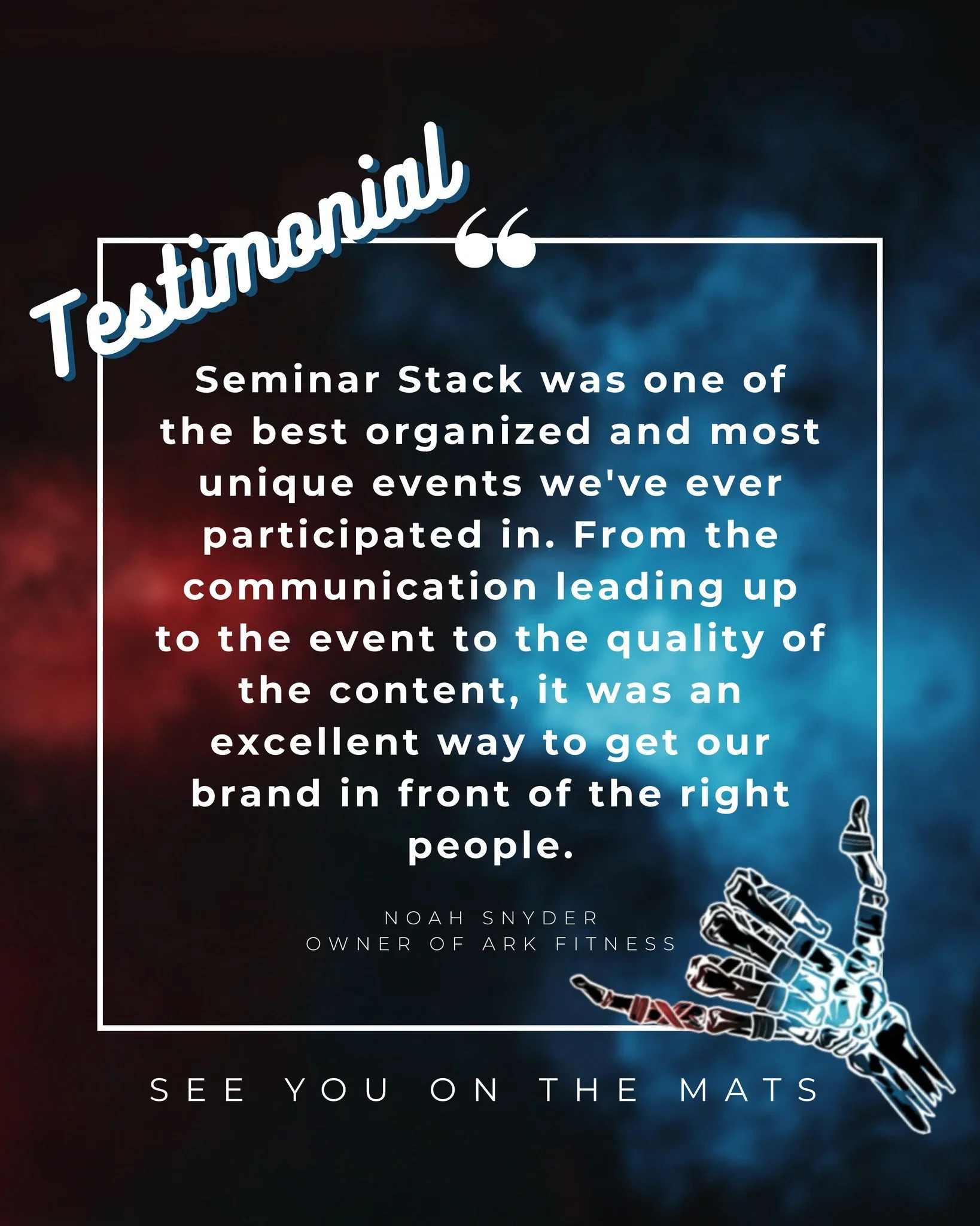 We don&rsquo;t need to brag&mdash;our people do it for us. 

Seminar Stack is back with a new event, The RuckStack: Move with Purpose. Train Together. Build Resilience

Vendor space is now OPEN for our RuckStack event on April 25, 2026. 
 
Appreciate