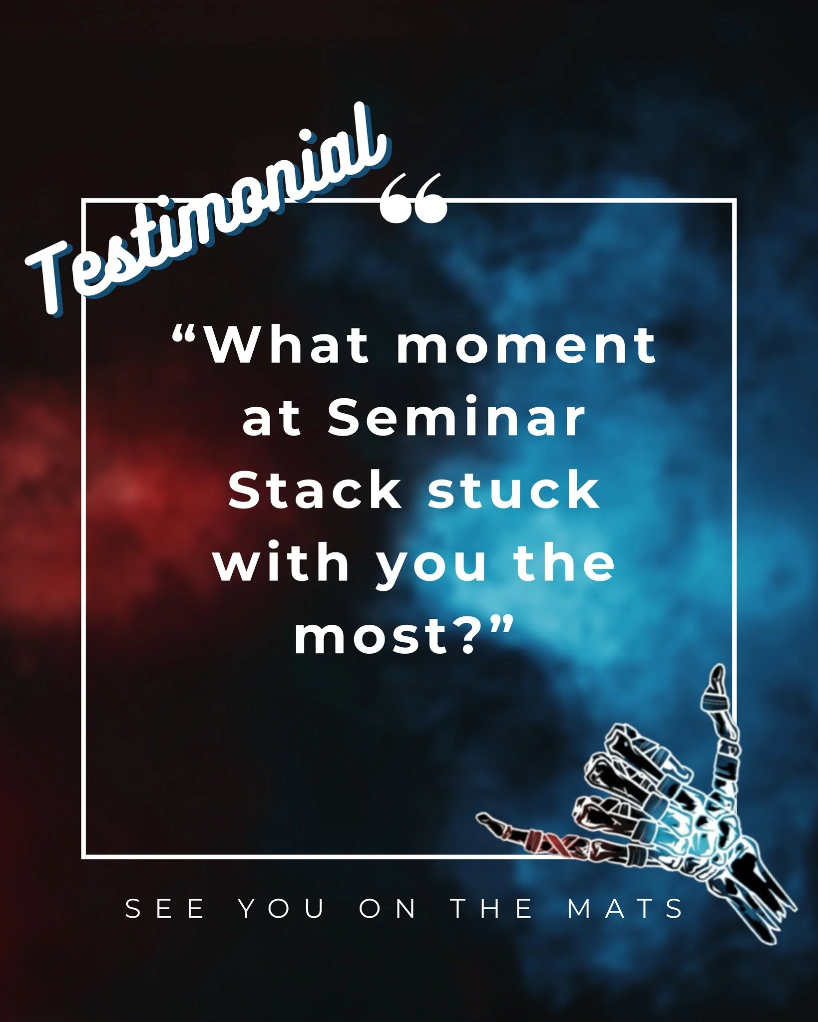 What moment stuck with you the most at Seminar Stack?

For @bjjandharleys33 , it was the people, the purpose, and the energy in the room on top of the training, competing and fundraising. Moments like that are exactly why we do this.

We&rsquo;re bui