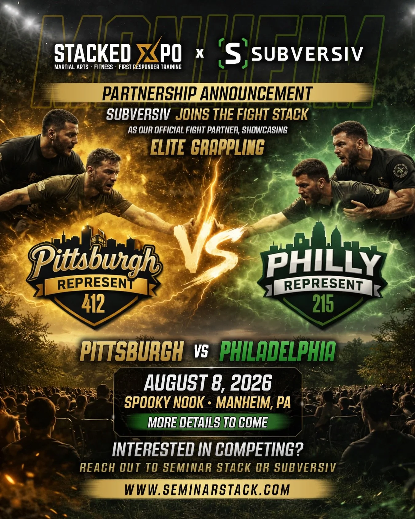 Proud to lock in with Subversiv BJJ for STACKED-XPO.

August 8th &mdash; two cities. one mat. no excuses. Don&rsquo;t miss our Pitt vs Philly fight stack closing out the event.

SEE YOU ON THE MATS!

You want in? DM us to compete.

#centralpa #pittsb