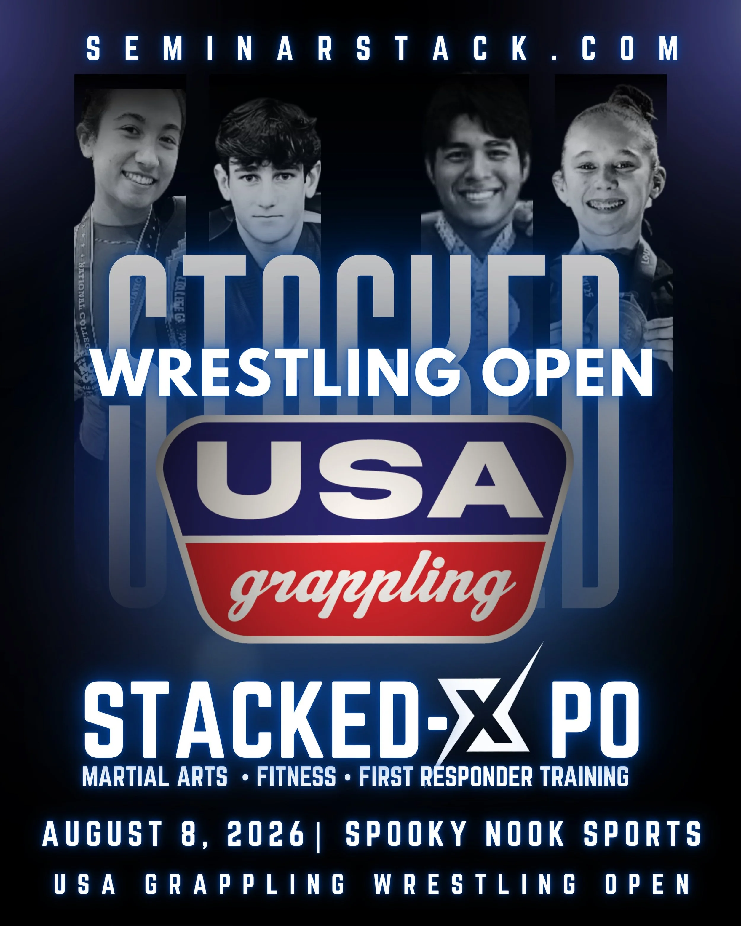 PENNSYLVANIA WRESTLING OPEN is coming to STACKED-XPO 2026!

USA Grappling is bringing premier Folkstyle Wrestling competition to STACKED-XPO 2026.

Spooky Nook Sports | Manheim, PA | August 8th

Competitors:
&bull; Official USA Grappling sanctioned e