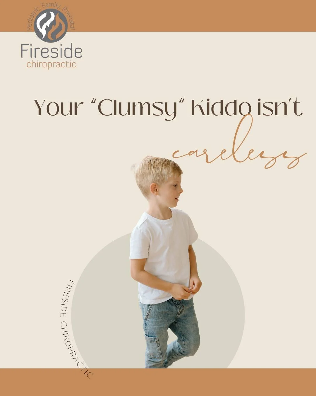 Your "clumsy" kid isn't careless - they might have proprioception issues. And that's a nervous system problem that's addressable. 
Your child constantly: bumps into furniture, trips over nothing, falls way more than peers, drops things, str