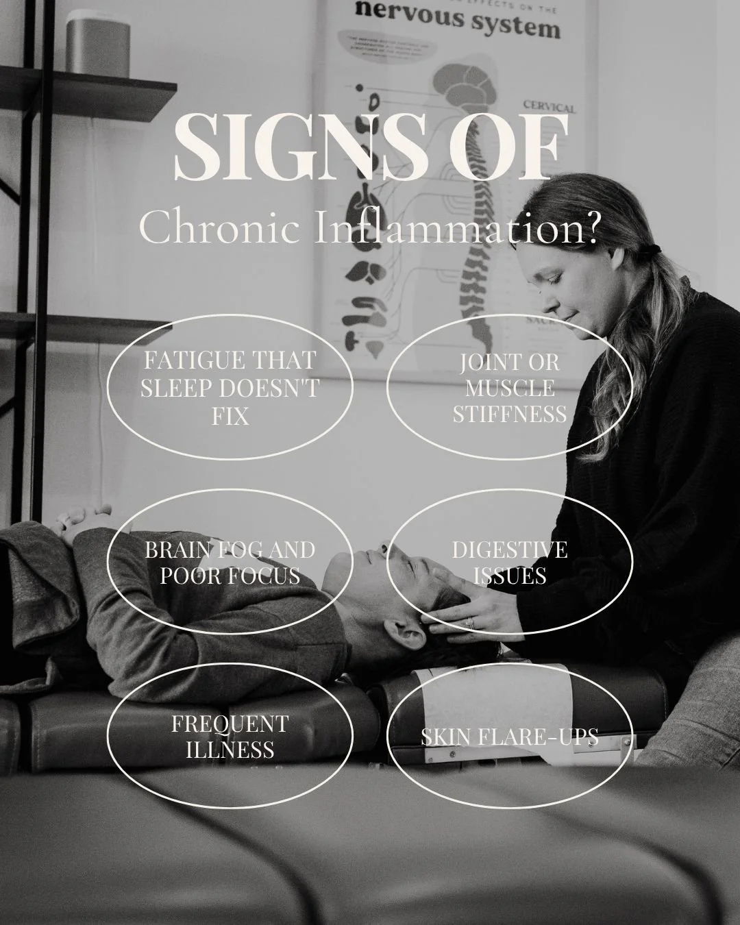 ✨ Always tired. Brain fog. Stiff joints. Digestive issues. Getting sick often.

They may seem unrelated&mdash;but they can all be signs of a nervous system that's stuck in stress.

Your nervous system helps regulate your body's inflammatory response.