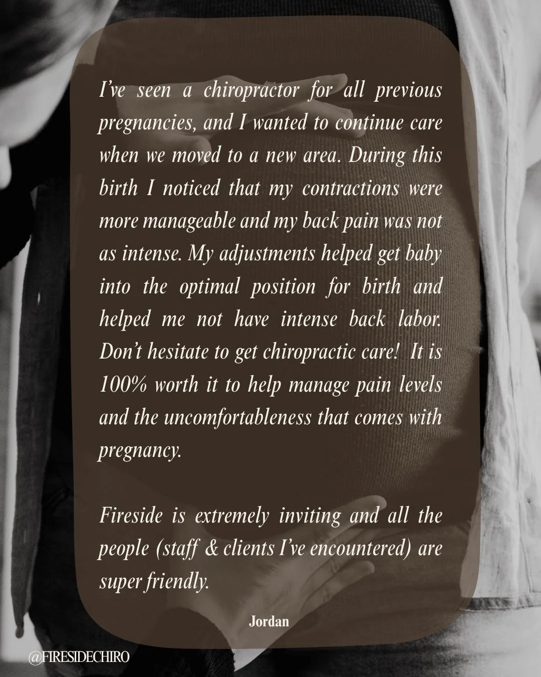 While every pregnancy and birth are unique, our goal is always the same: help your nervous system function at its best so your body can adapt, move, and prepare for the incredible work it's doing.

Thank you for trusting us to be part of your journey