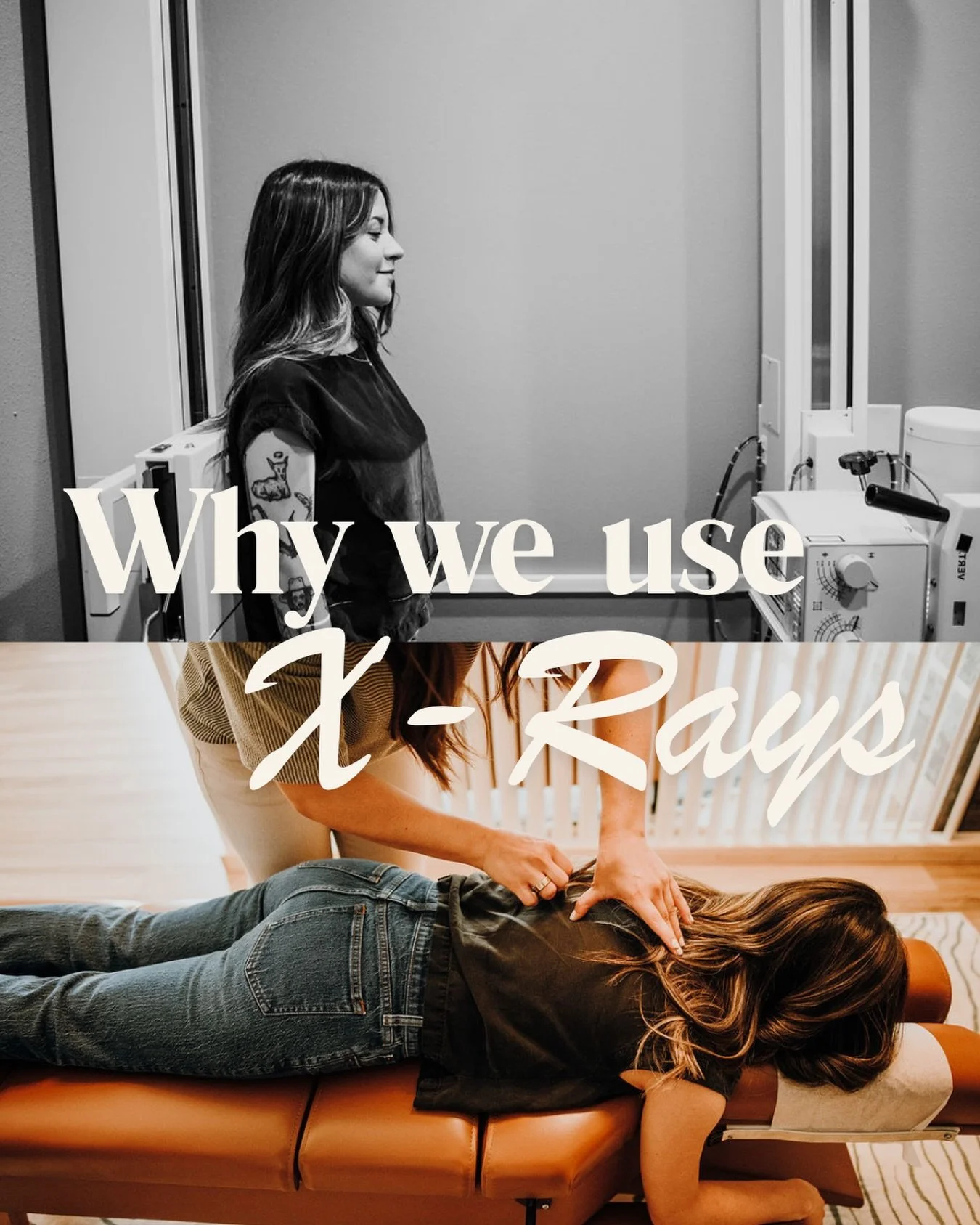 We use X-rays as a valuable tool to assess spinal health in practice members over the age of 10. X-rays allow us to see spinal curvatures, evaluate structural integrity, and identify any underlying concerns that may be impacting the nervous system. B