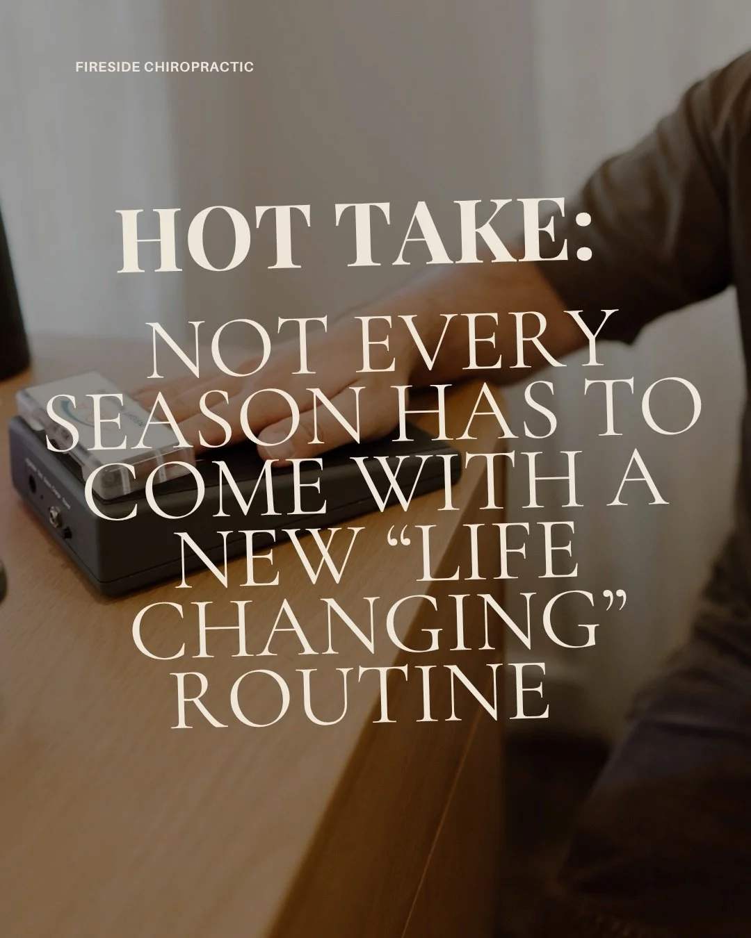 Hot take: not every season has to come with a whole new life changing routine. 

You do not have to complicate things! Creating new rhythms to your life can be simple changes that work with your life.

Comment &ldquo;rhythm&rdquo; below if you want m