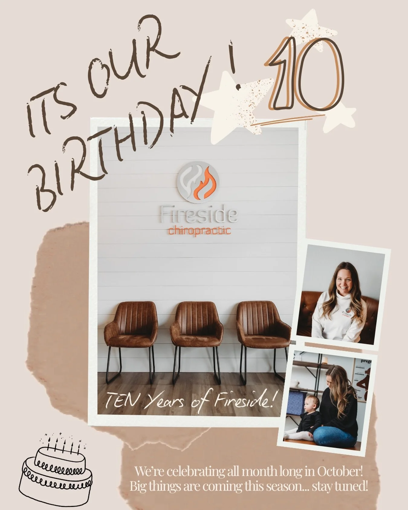 10 YEARS OF FIRESIDE CHIROPRACTIC 🎉🔥

We are so incredibly grateful for this journey and SO excited for what&rsquo;s ahead ✨

We are celebrating all month long this October, and we have some BIG announcements, special surprises and festivities plan