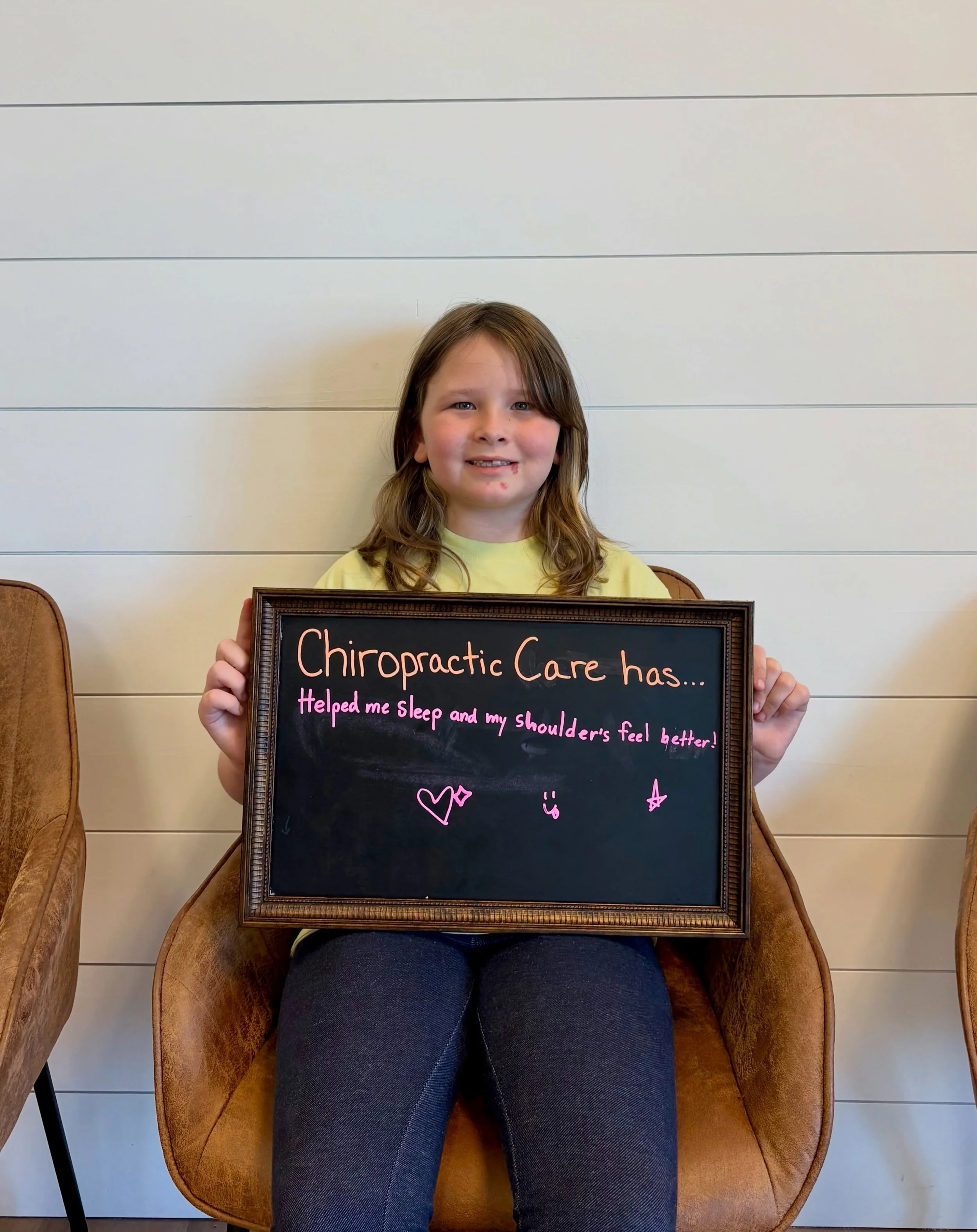 Two things that can make a big difference in how a kiddo feels throughout their day!! We love that chiropractic has helped her sleep better and gotten those shoulders to feel better!🔥

We are so thankful for everyone who has shared their story with 