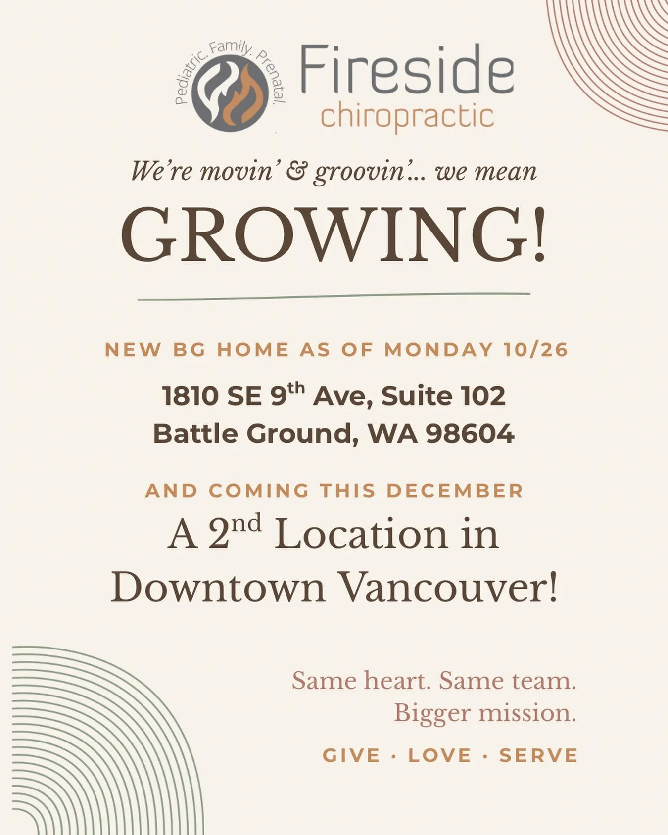 🎉📣WE ARE GROWING! 📣🎉

We have BIG news, Fireside Family! 🎉 We&rsquo;re moving to a NEW Battle Ground location AND expanding into downtown Vancouver! ✨

We are SO excited and incredibly grateful for this amazing community that has grown with us o