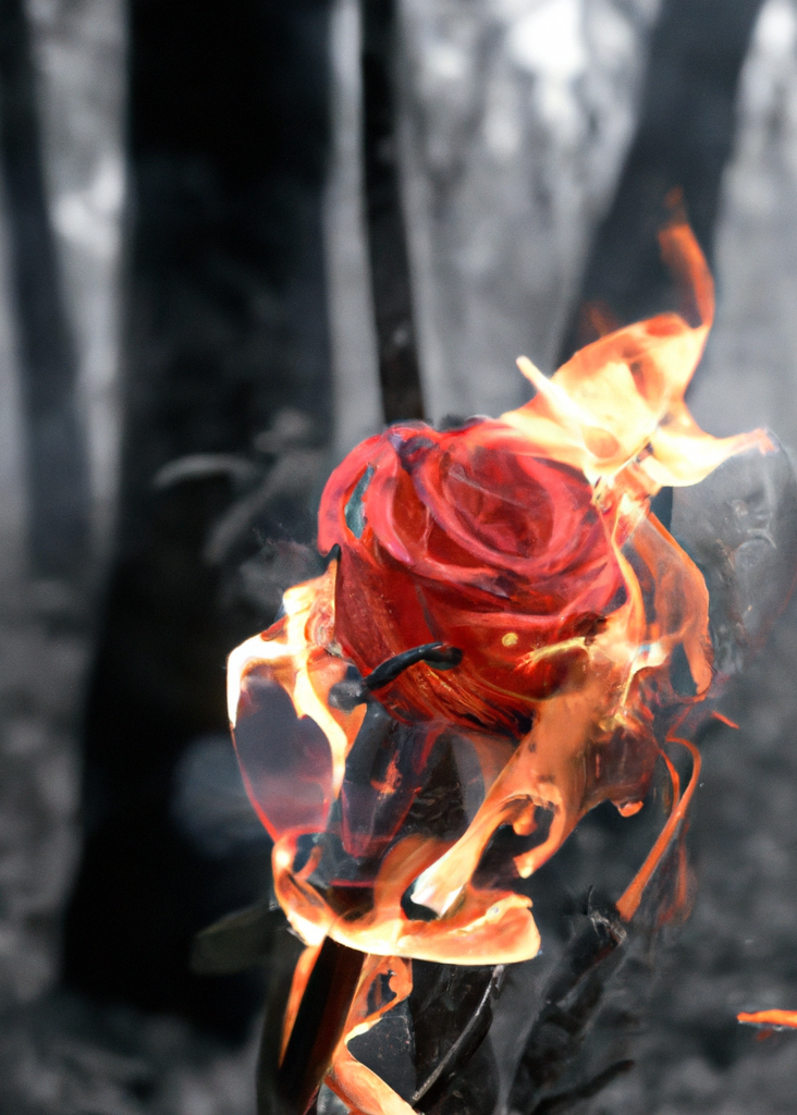 DALL·E 2022-07-23 15.03.53 - koko loko rose wrapped in fire in the mist of a forgotten forest on fire.png