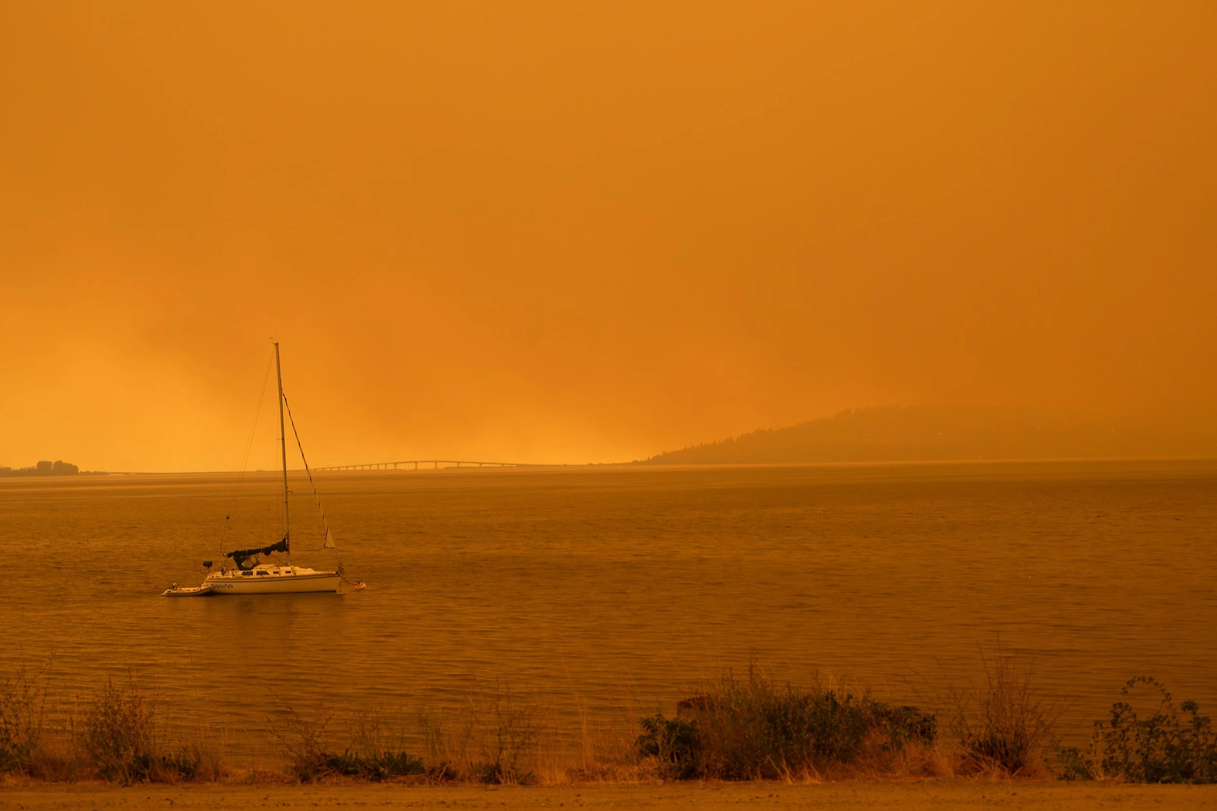 Thick Wildfire Smoke over Kelowna, BC