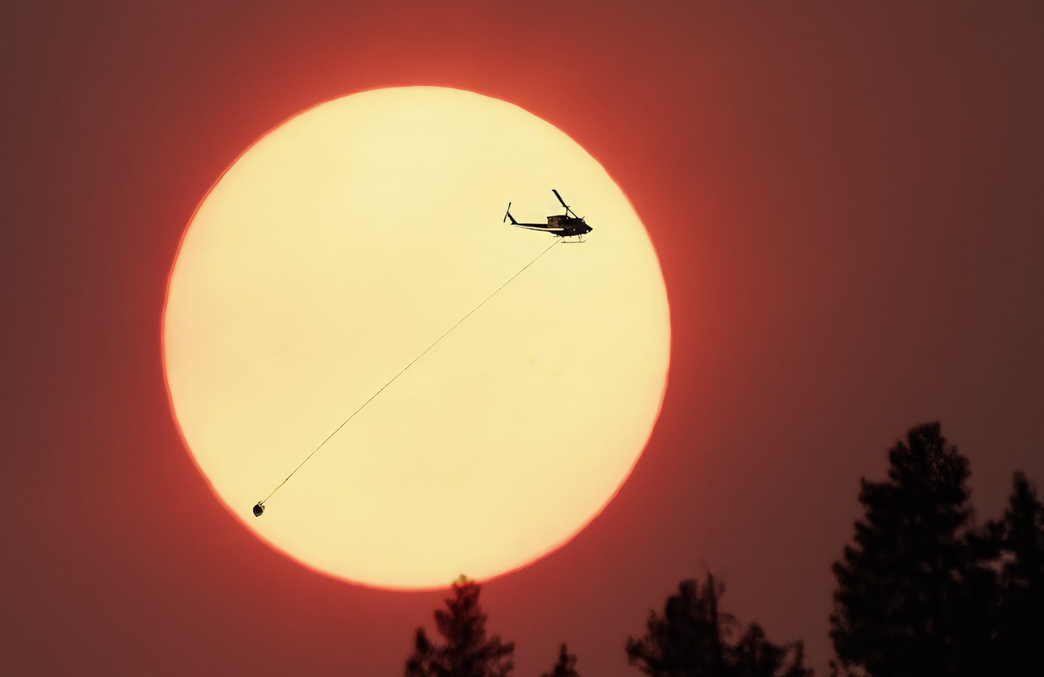 Helicopter with Bucket, West Kelowna BC