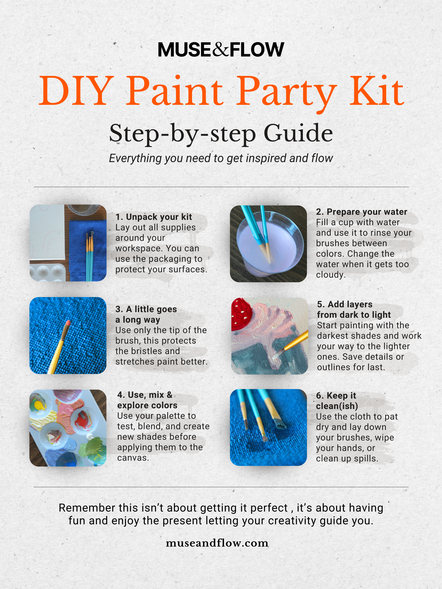 Muse&Flow paint party kit creative art workshops for private events corporate team building Miami Florida