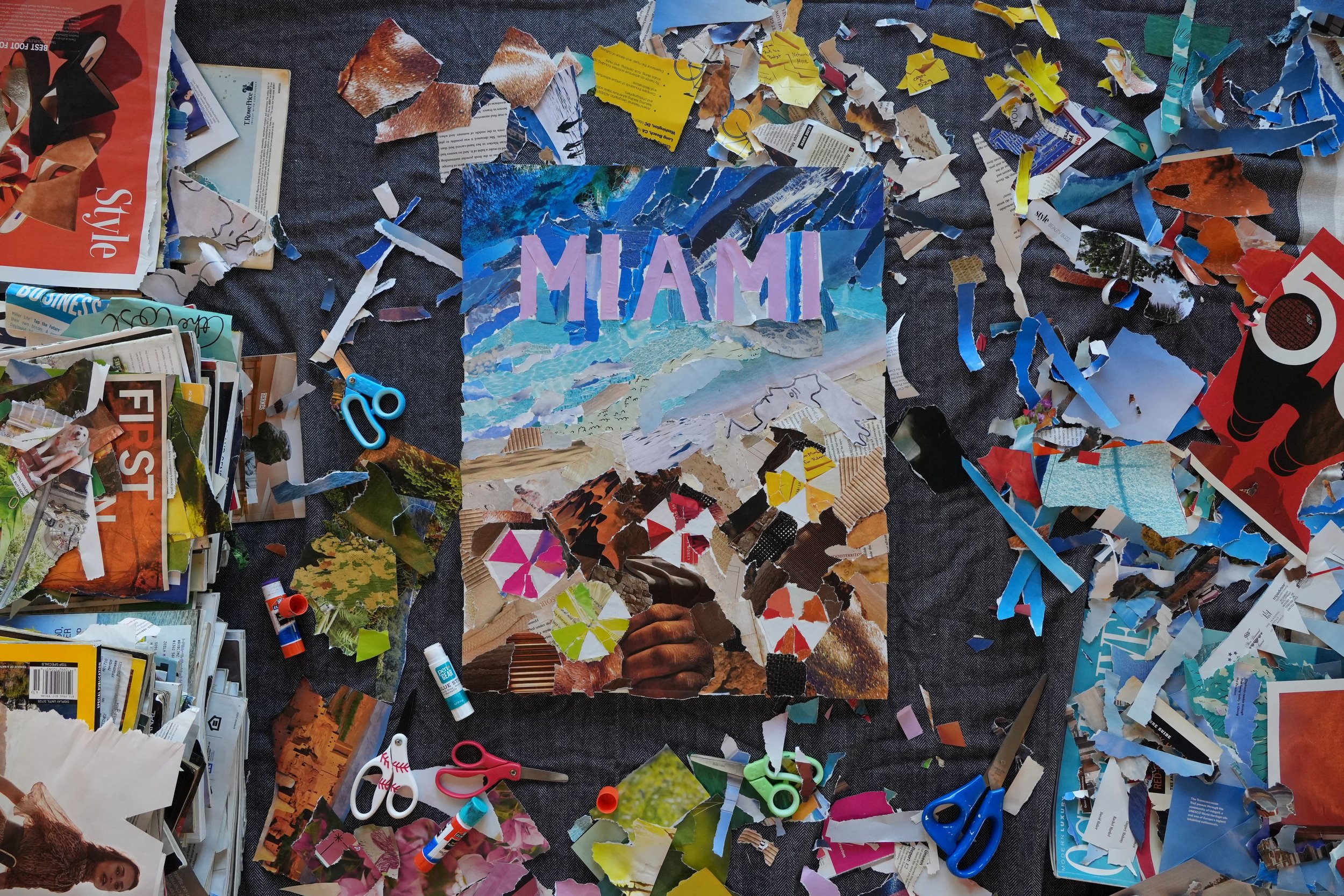 Wework Coral Gables collage Muse&Flow Miami group personalized paint party kit custom handmade canvas classes best ideas creative activities birthday event bachelorette corporate team women gatherings brand activation live artist
