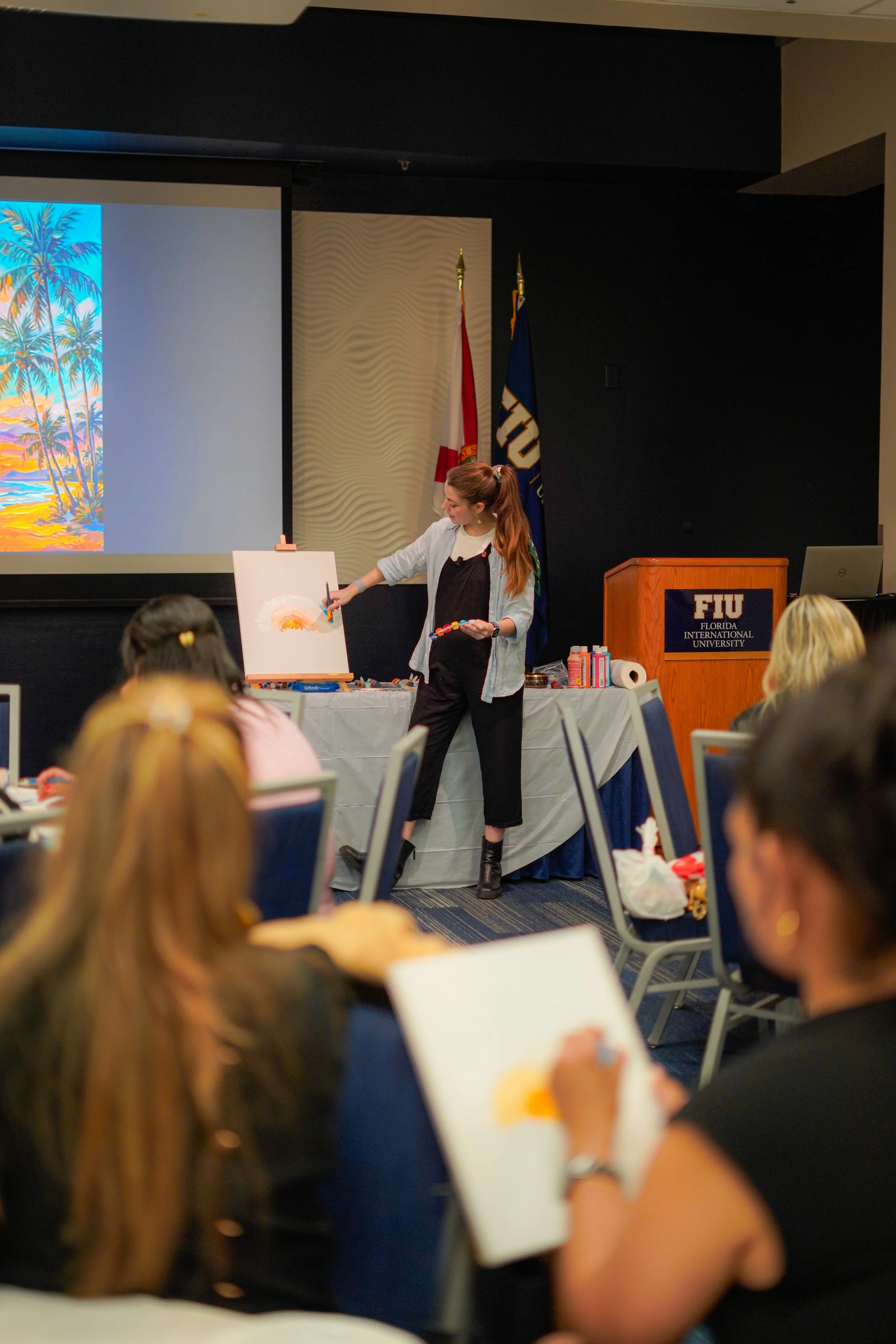 Muse&Flow gallery of creations art piece creative art workshops beginner friendly private events corporate team building Miami Florida United Way