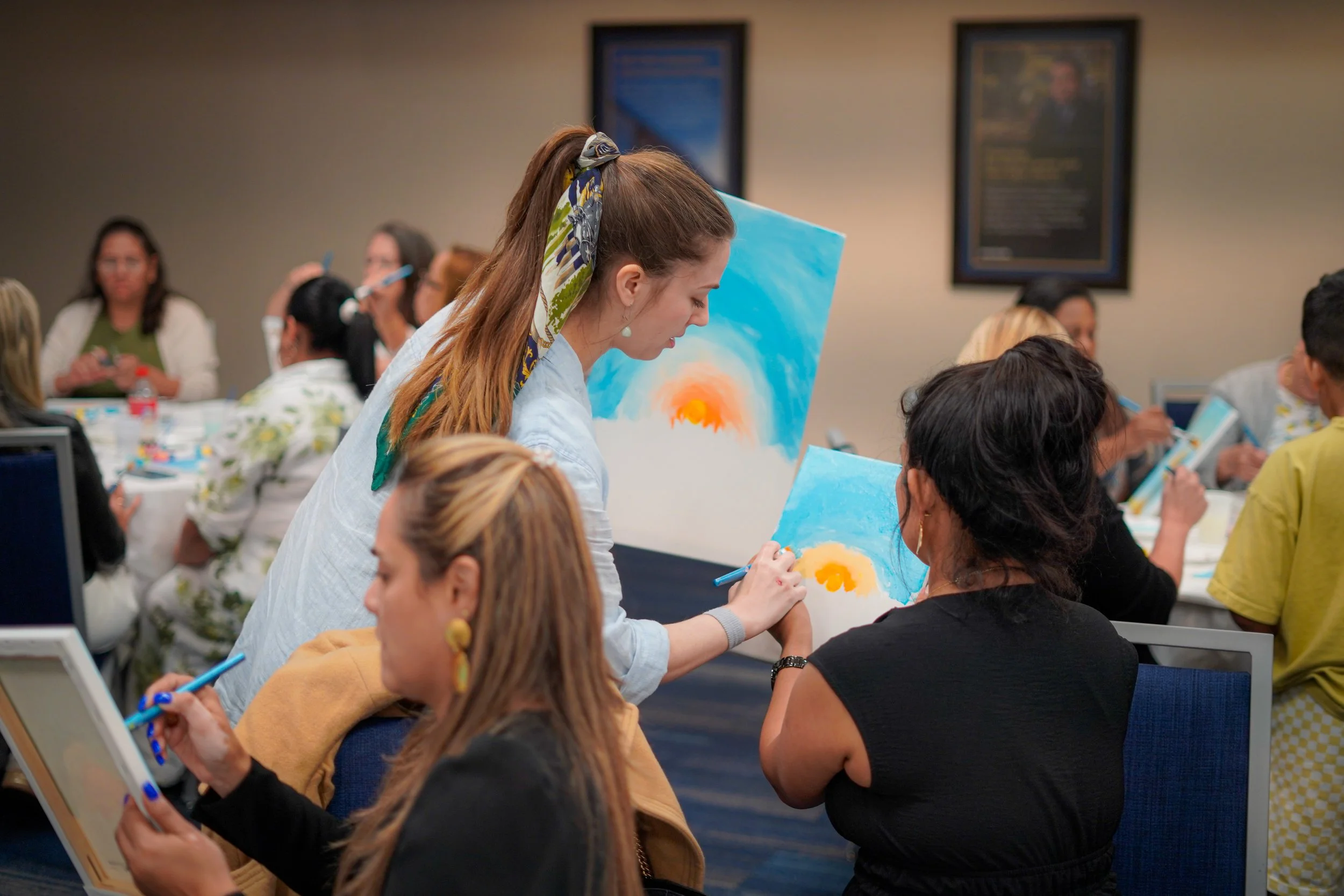 Muse&Flow gallery of creations art piece creative art workshops beginner friendly private events corporate team building Miami Florida United Way